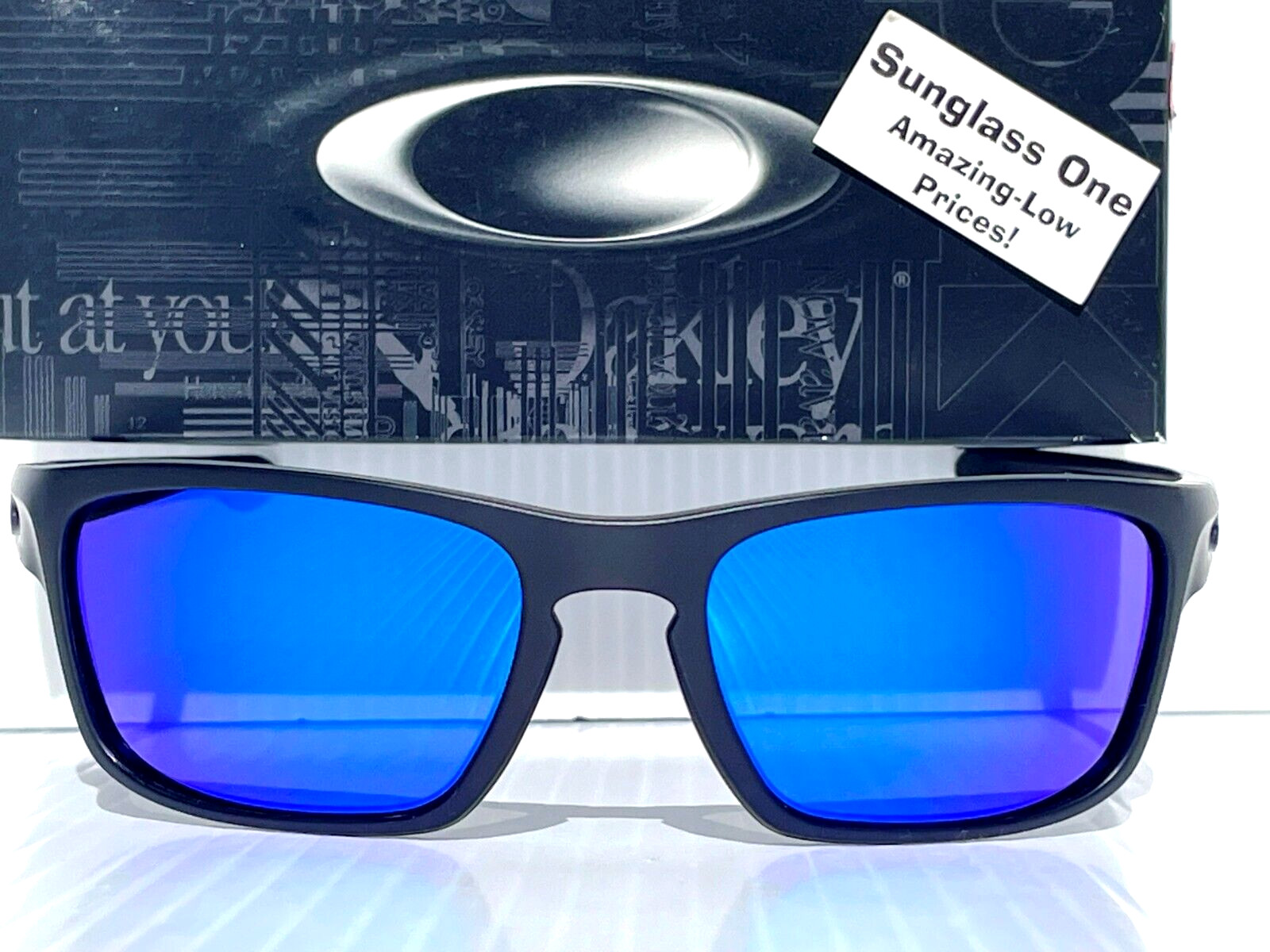 NEW Oakley SLIVER STEALTH Matte Black POLARIZED Galaxy Blue Sunglass Lens 9408