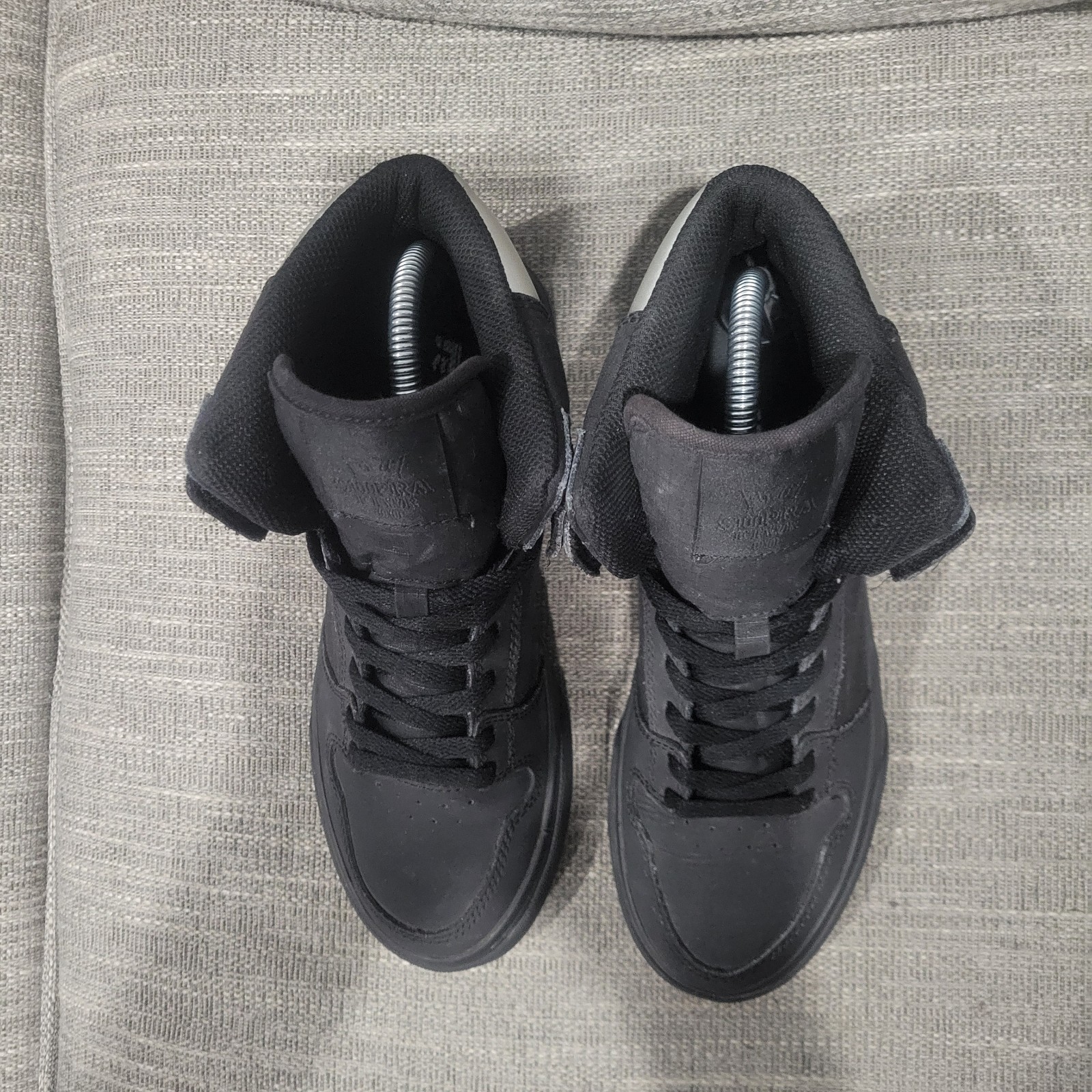 Supra Vaider High Top Shoes Men 7 Black Sole Skate Sneakers 08044-05-M