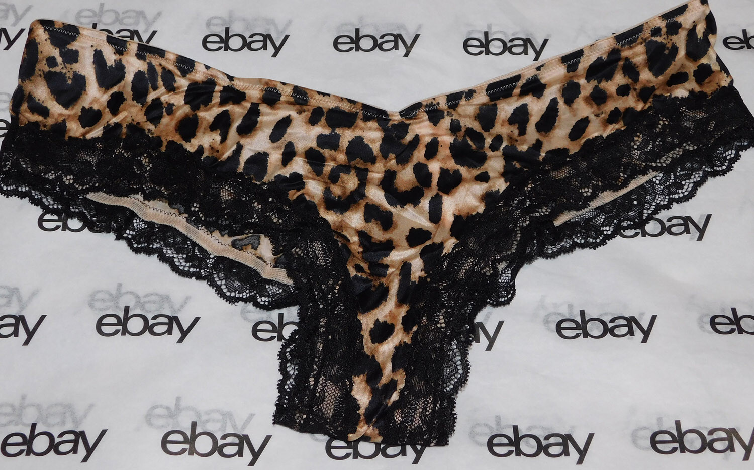 NEW Victoria’s Secret Very Sexy High-Leg Cheeky Panty Animal Print Satin XL VS