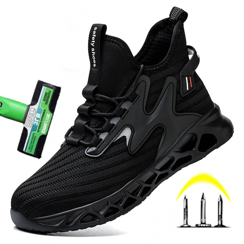 Men Steel Toe Sneakers Lightweight Anti-Puncture Indestructible Work Shoes size
