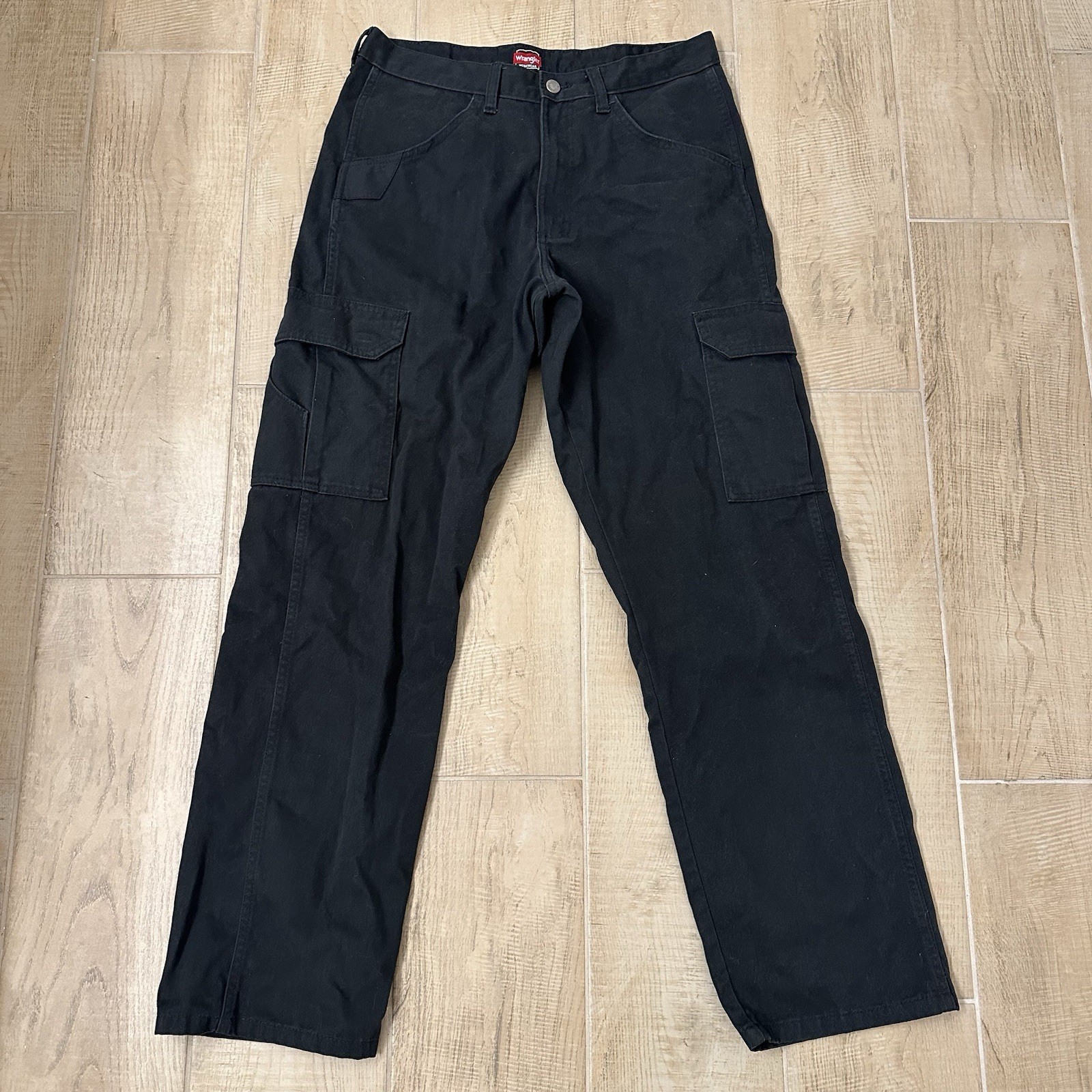 Wrangler Cargo Straight Leg Pants Black Mens 32×31