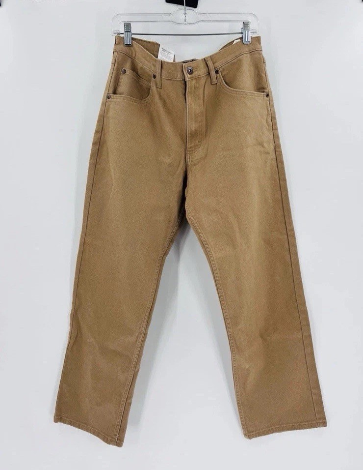 Wrangler Authentics Mens Relaxed Fit Jeans 32×29 Tan Khaki Work Pants NWT