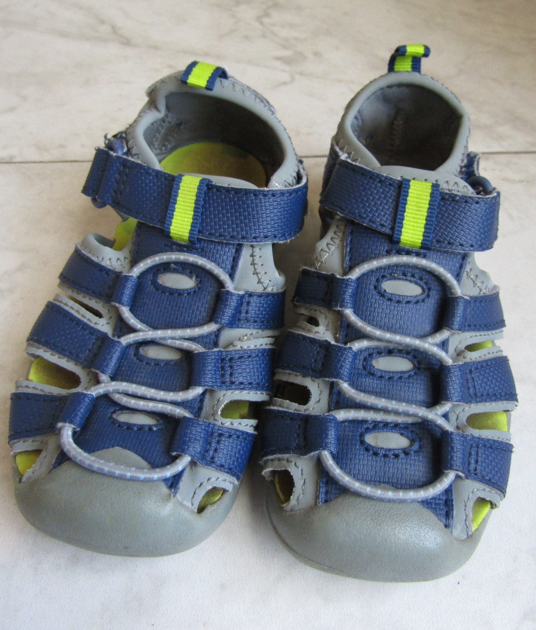 BULLFROGS JUMP BLUE RUBBER SOLE STRAP SCHOOL WALKING HIKING KIDS SHOES SIZE 10M