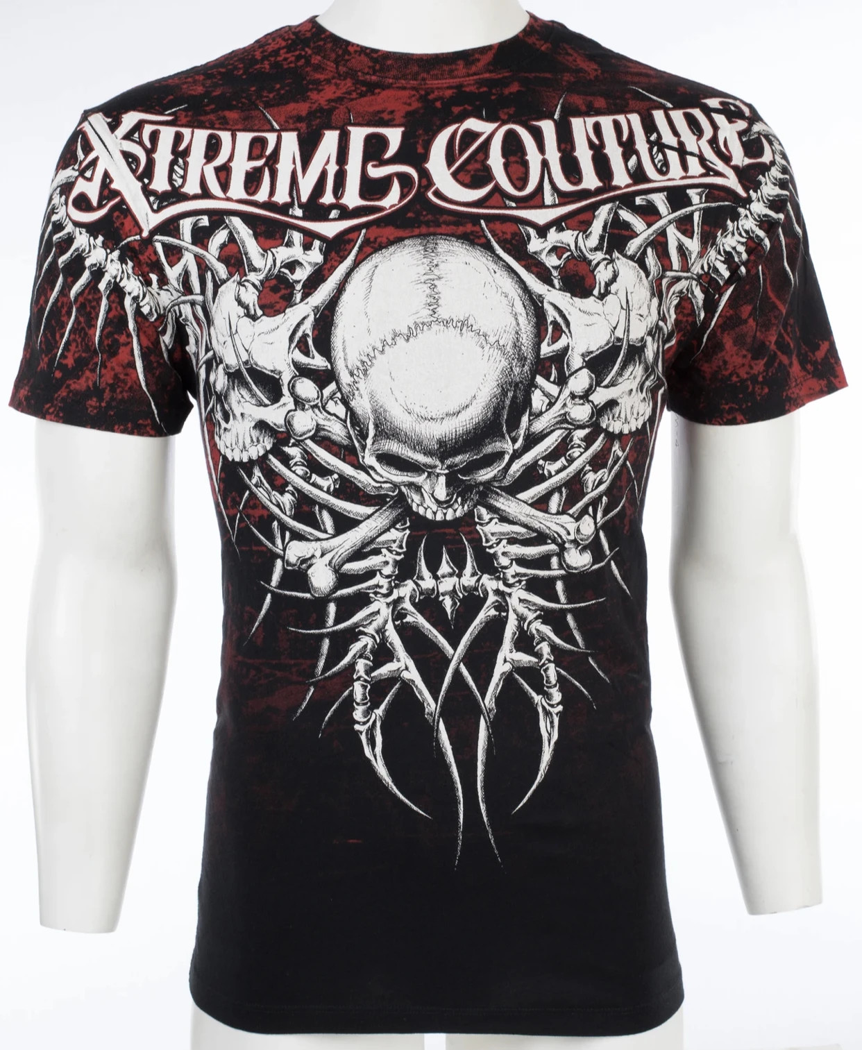 Xtreme Couture Affliction Men’s T-Shirt BARE BONE Skull Black Tattoo Biker S-2XL