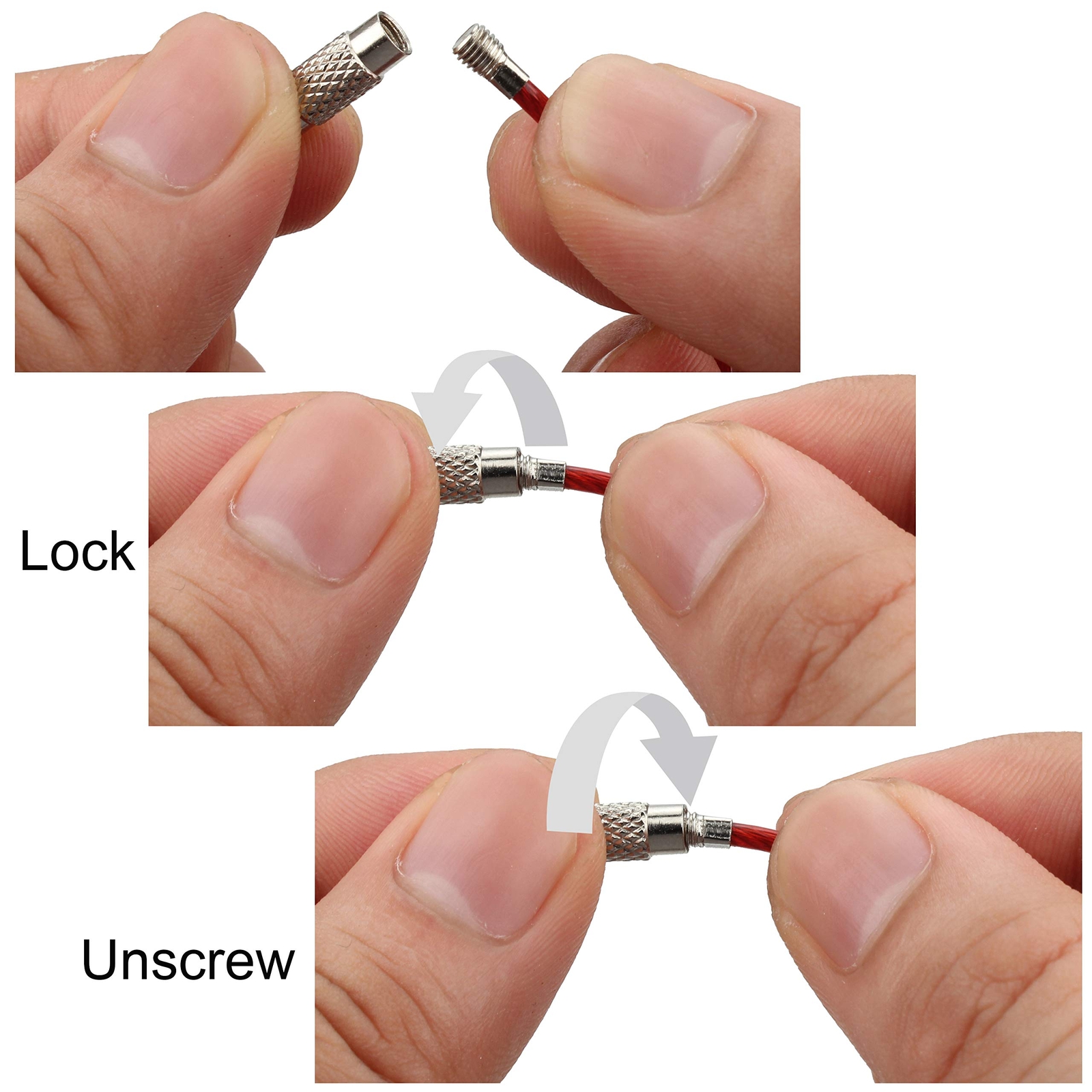 20 Pack 4.3 Inch Multicolor Stainless Steel Wire Ring Cable Loop Rings for Tags