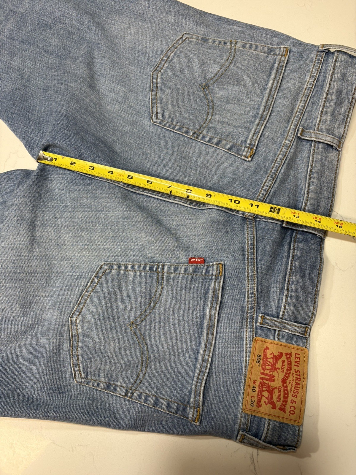 Levi’s Mens Jeans 506 Straight Leg Blue Denim Comfort Stretch Medium Wash 40×30