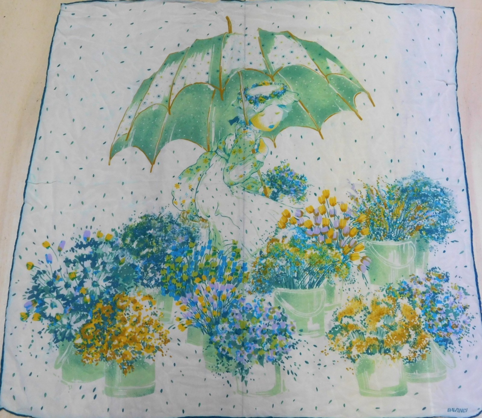 Foulard 100% Pure Silk Vintage Woman (1201) 82Cm X 82Cm