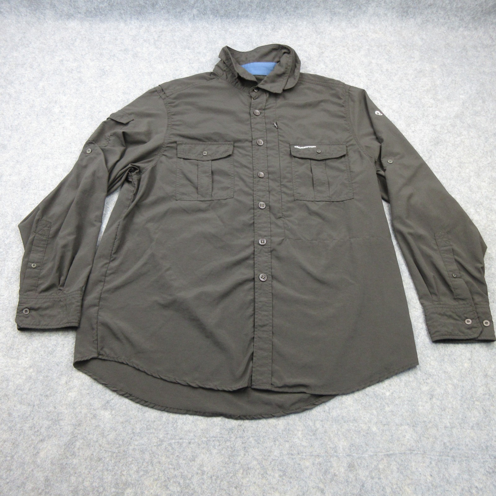 Craghoppers Shirt Mens XL Brown Nosilife Adventure Safari Trek Utility 8375