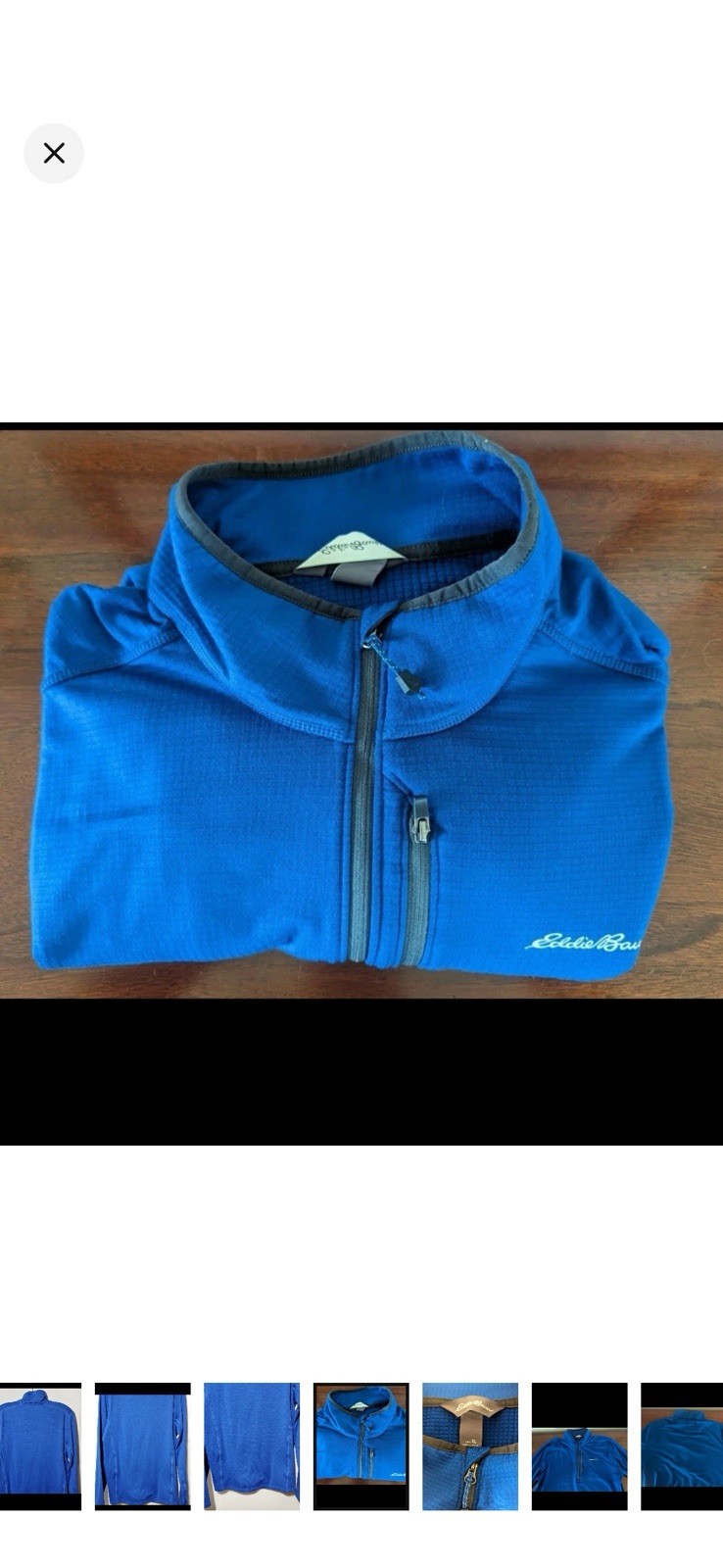 Eddie Bauer Men’s XL Blue 1/4 Zip Fleece Pullover Mock Neck w/ Pockets