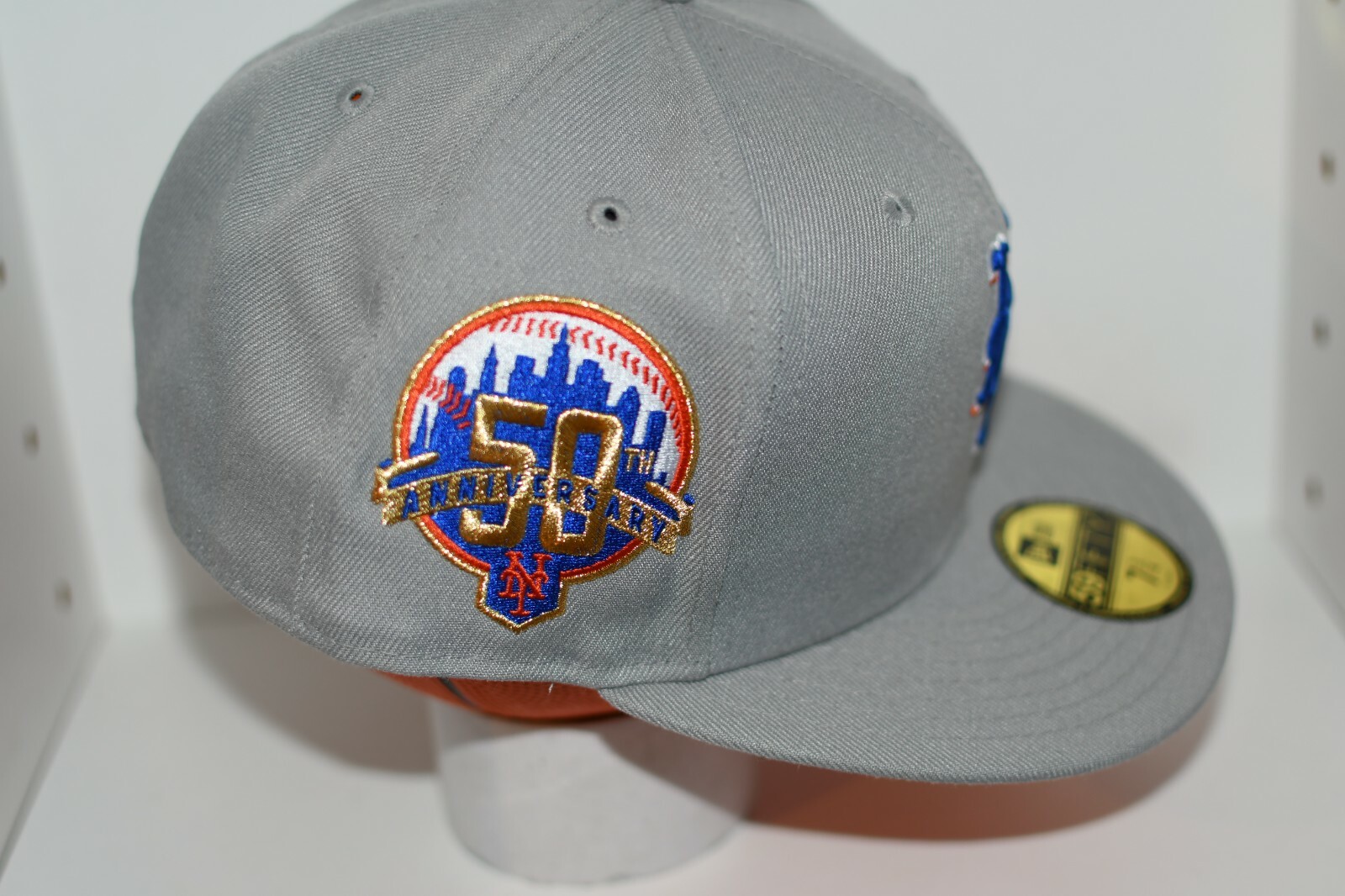 NEW YORK METS 50th ANNIVERSARY FRESH GRAY NEW ERA FITTED HAT – SIZE 7 3/4