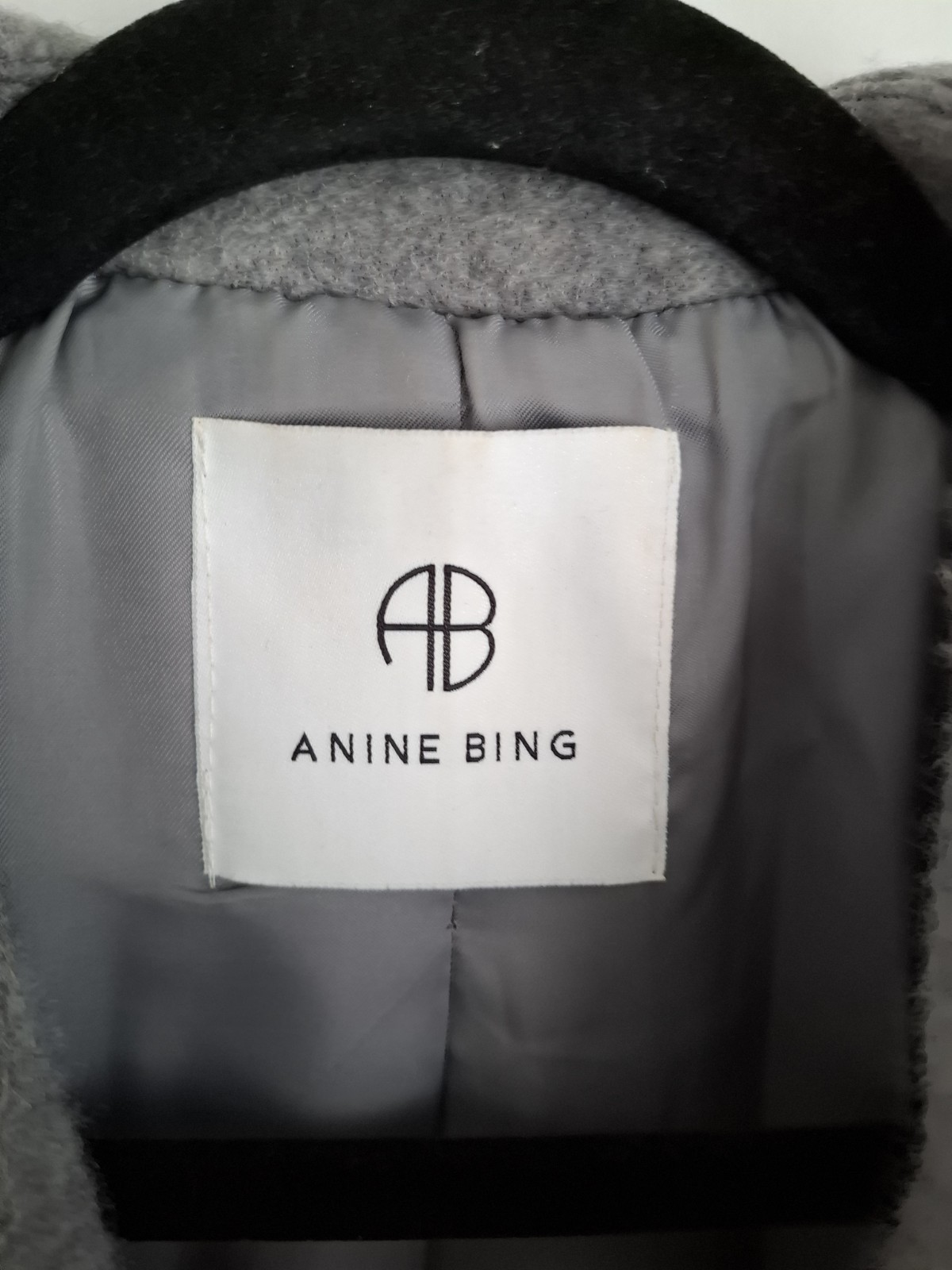 Anine Bing Olly Wool Coat 80% Virgin Wool Double Breasted Size L