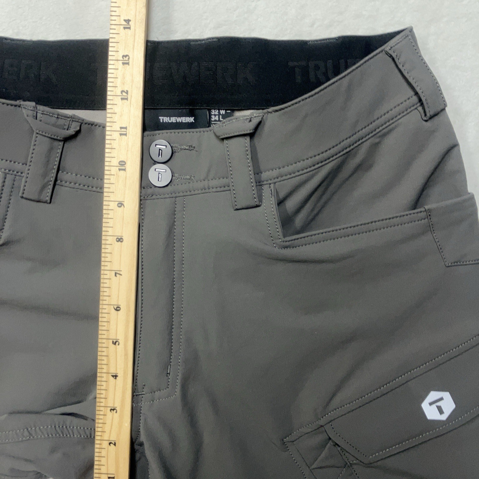 Truewerk Pants Gray T1 Pro WerkPant With Knee Pads Nylon Cargo Mens 32×34
