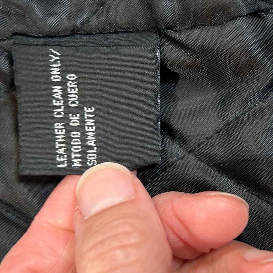 Knightsbridge Mens Black Genuine Leather Quilted Lined Button Front Jacket Large