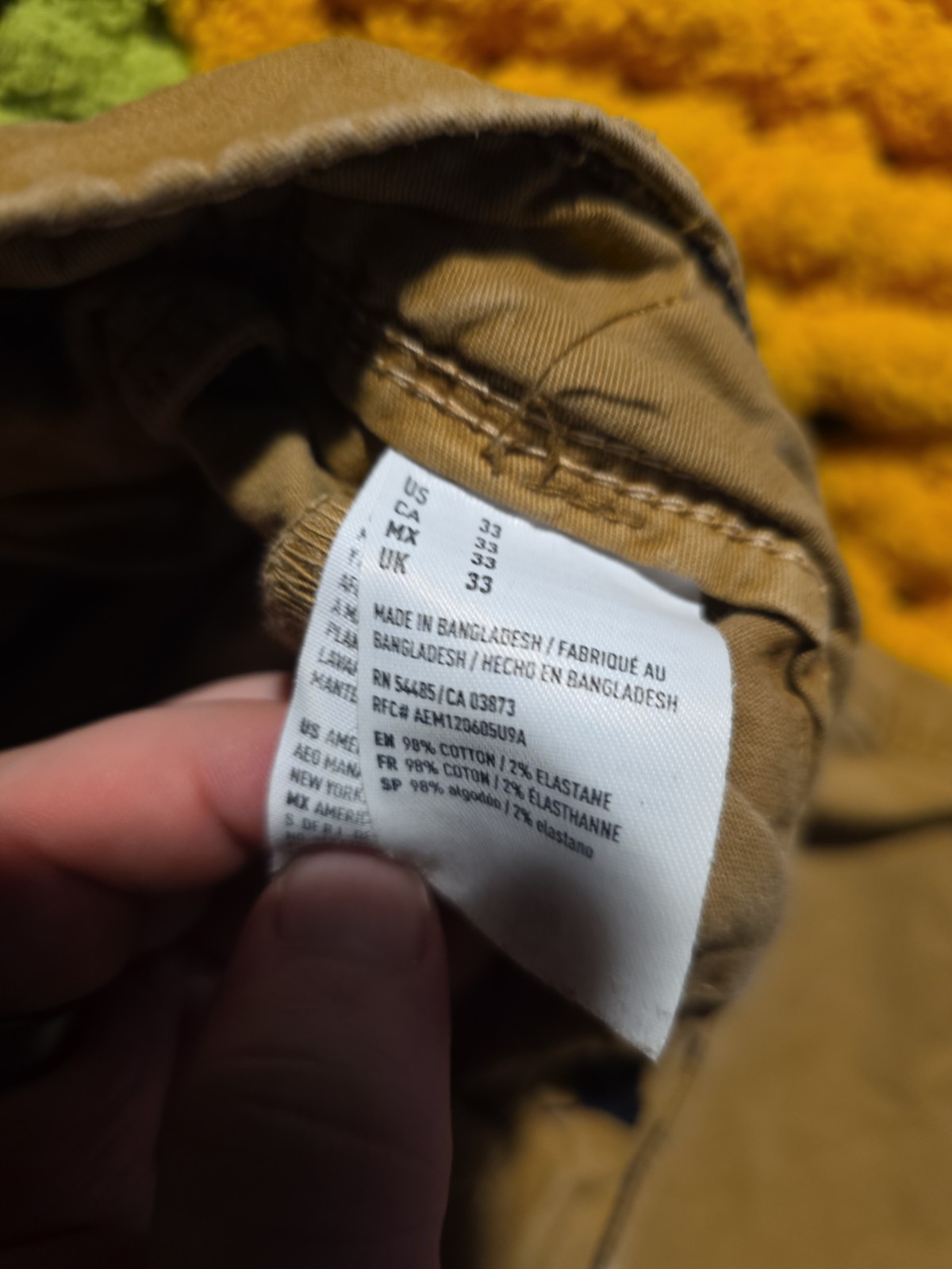 American Eagle Men’s Khaki Shorts Size 33 Casual Chino Flat Front Pre-Owned