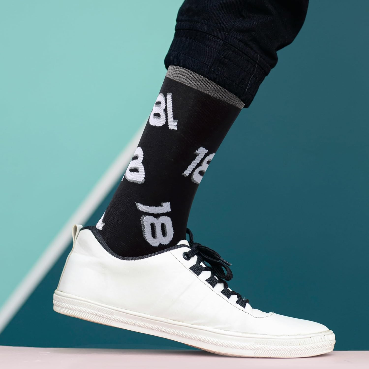 30Th 40Th 50Th 60Th 70Th Birthday Gifts for Men Black Crew Cotton Socks