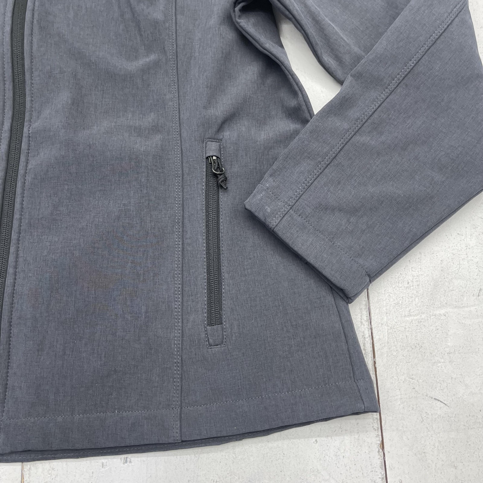 Port Authority Jacket Womens XL Gray Soft Shell Full Zip Fleece Lined Casual