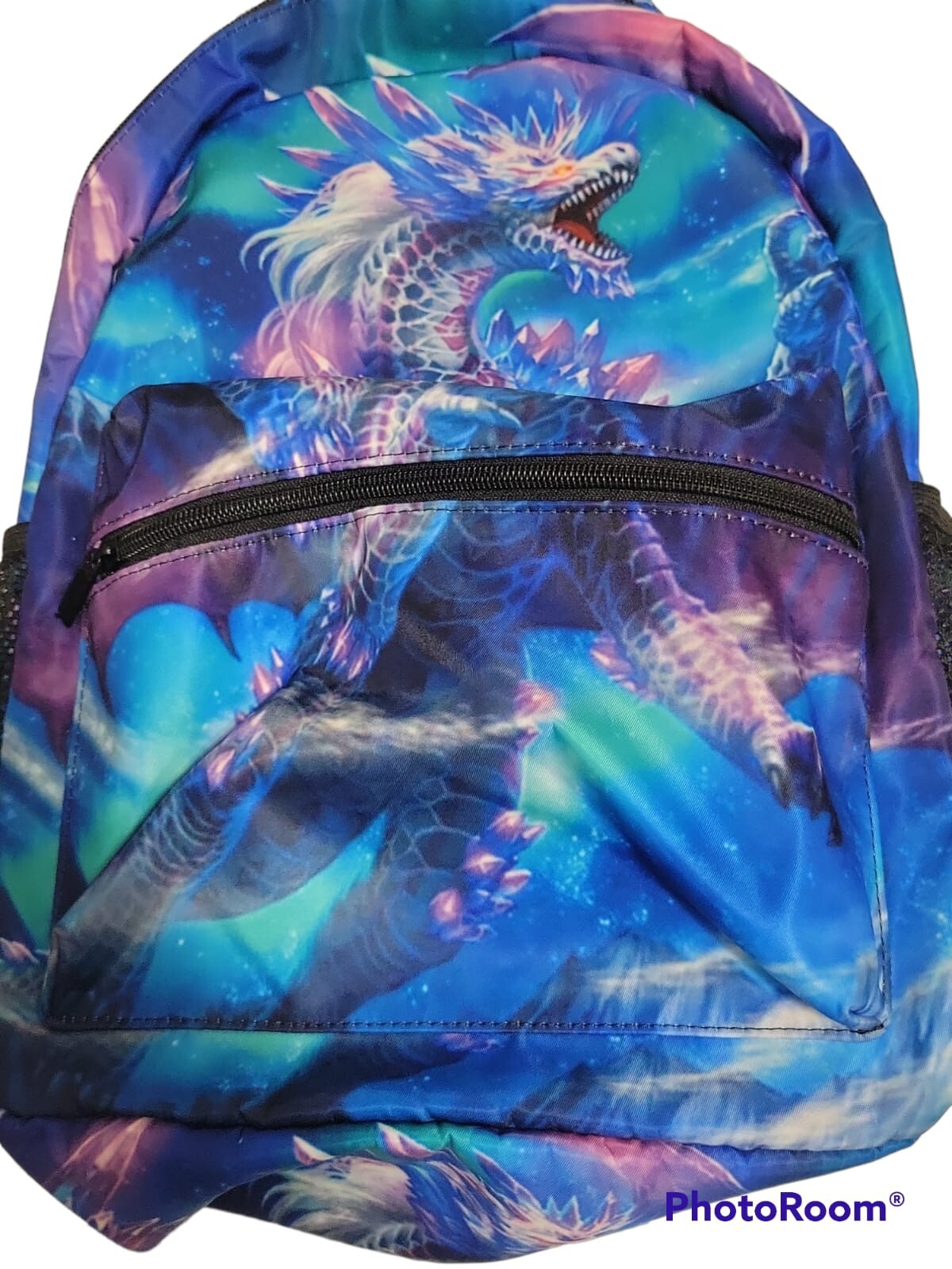 Dragon Print School Bag Backpack, Schoolbag Mesh Pouch 17×11″ byc6