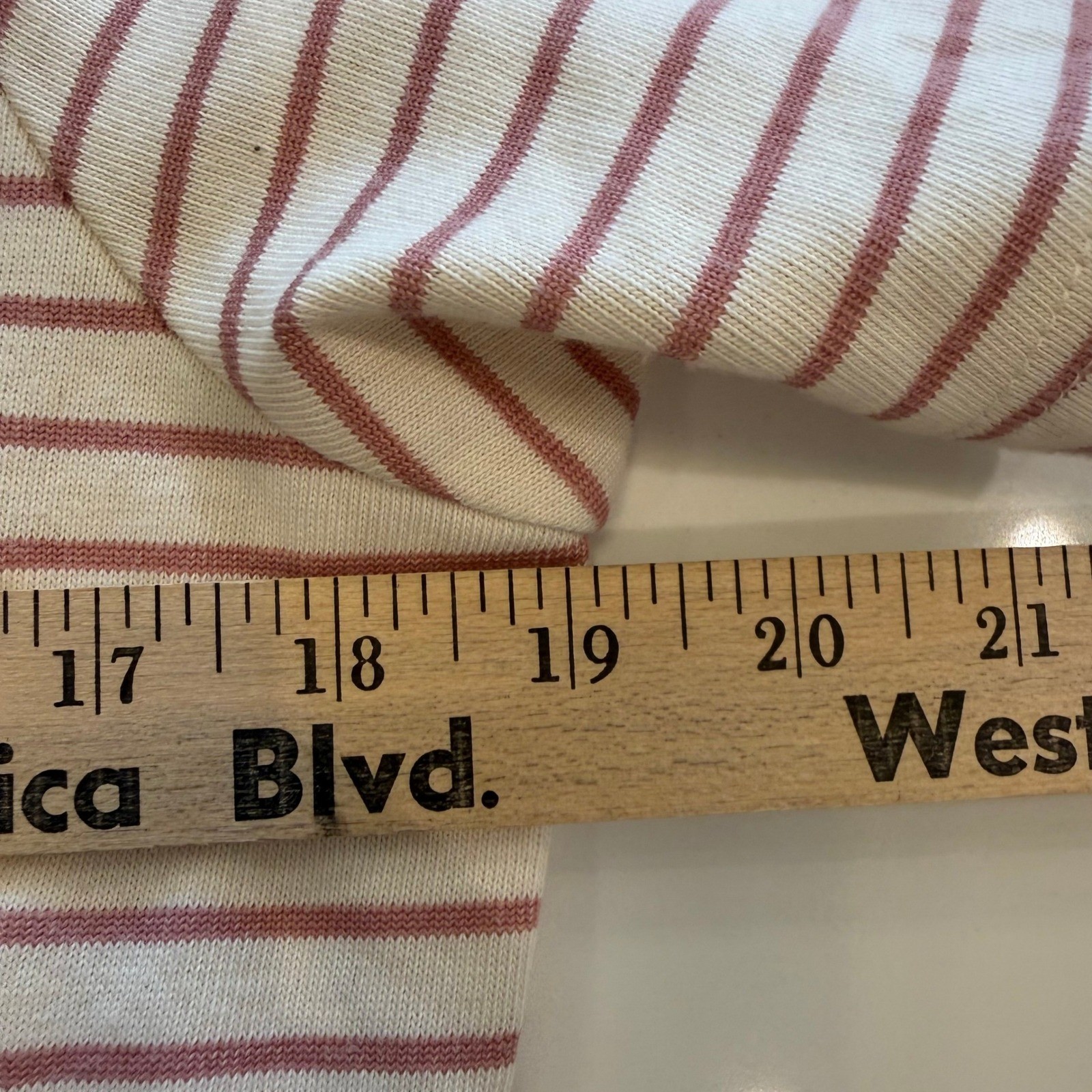 NWT Buffalo David Bitton Striped T-Shirt Everyday Dress Sz S Rose Cream Knit NWT