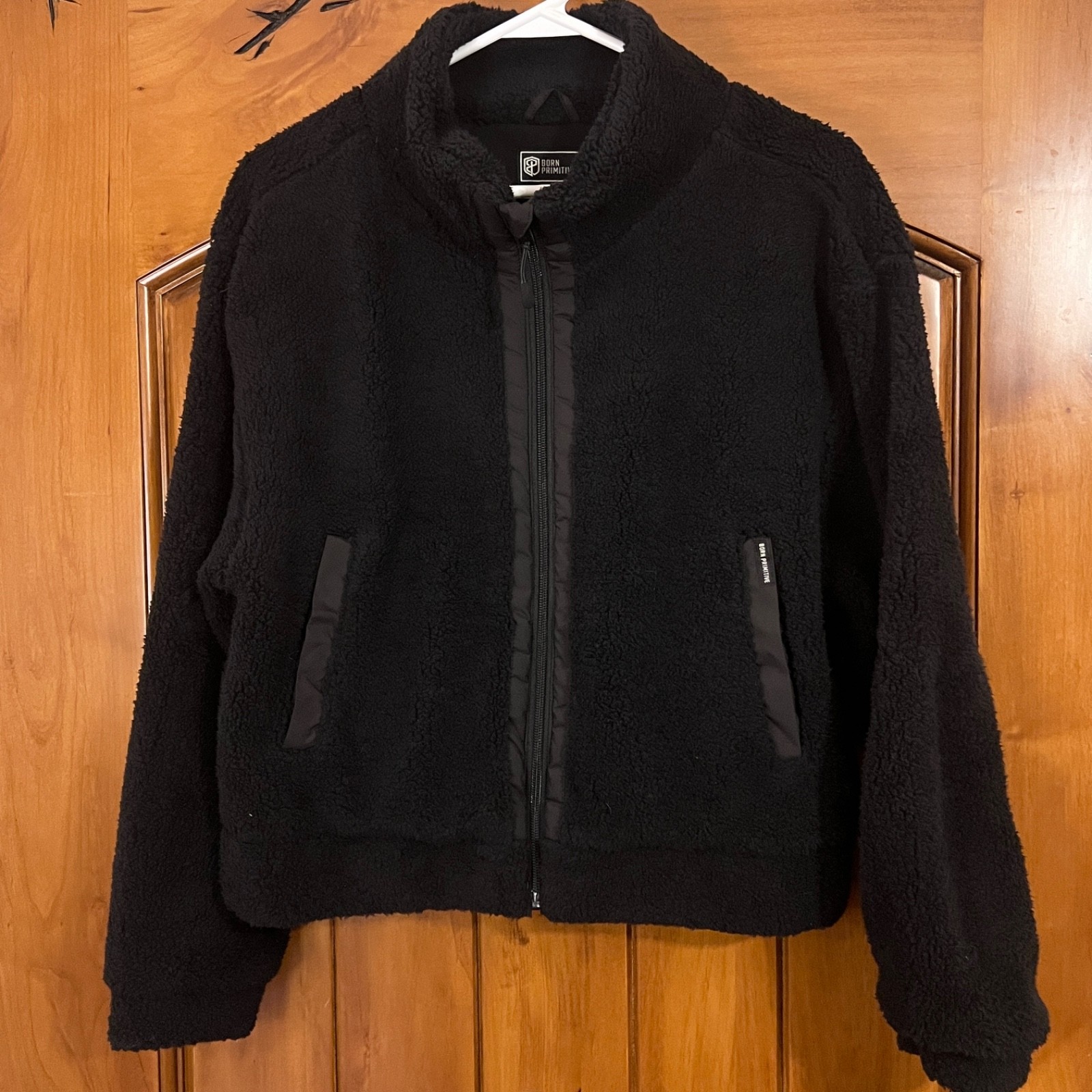 Born Primitive Super Cozy Black Teddy Sherpa Full Zip Jacket Size Small NWOT