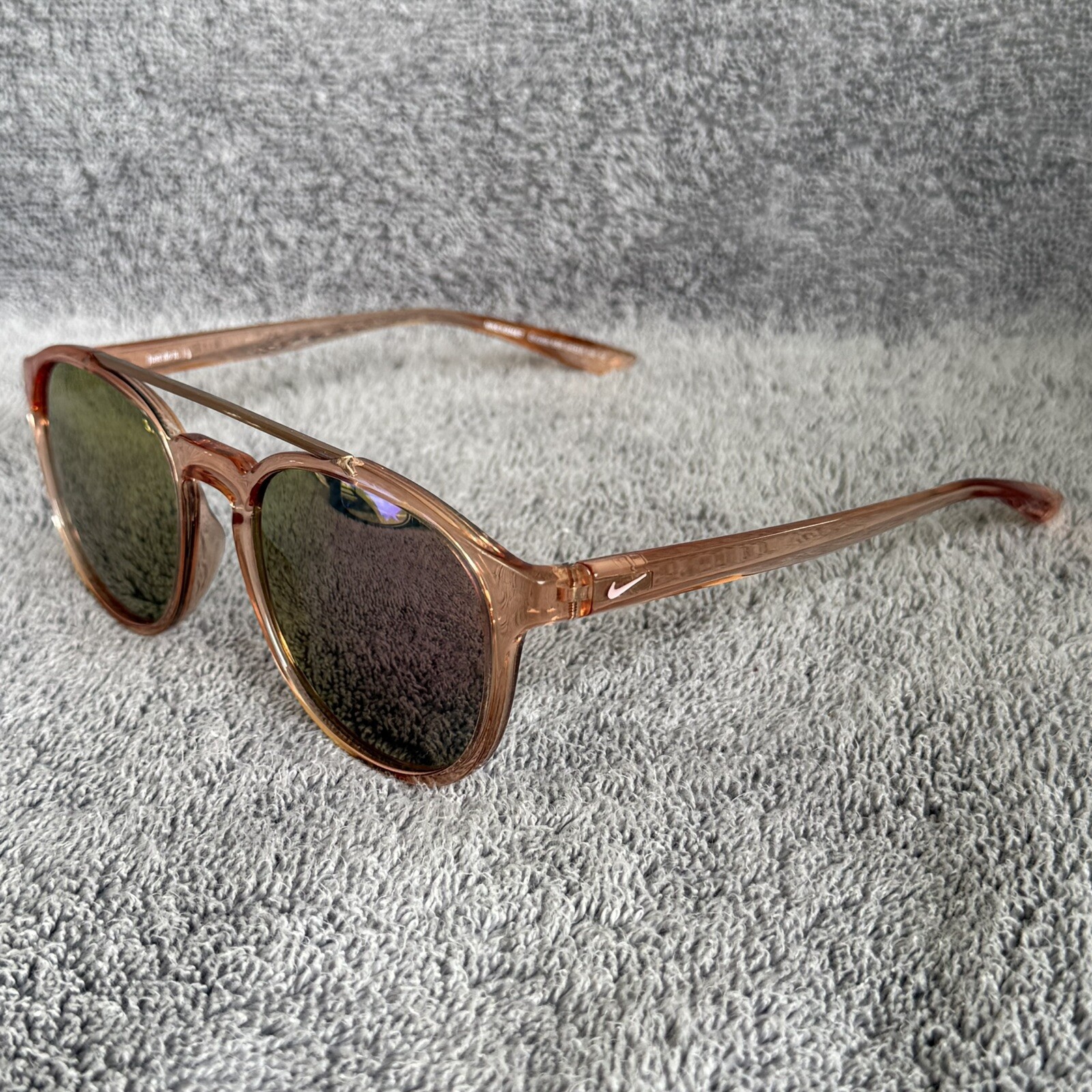 Nike Kismet EV1203 656 Coral/Bronze Mirror Round Sunglasses 54-19-145 Swoosh