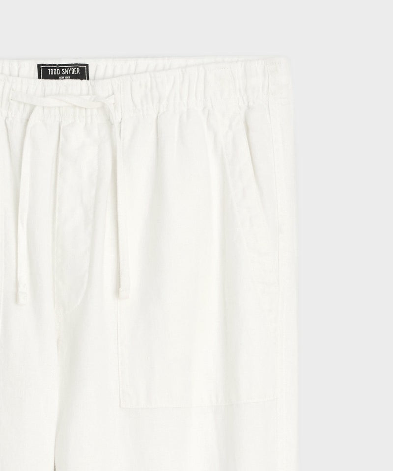 NWT Todd Snyder XL Straight Fit 100% Linen Beach Pant White Pockets $198 Light