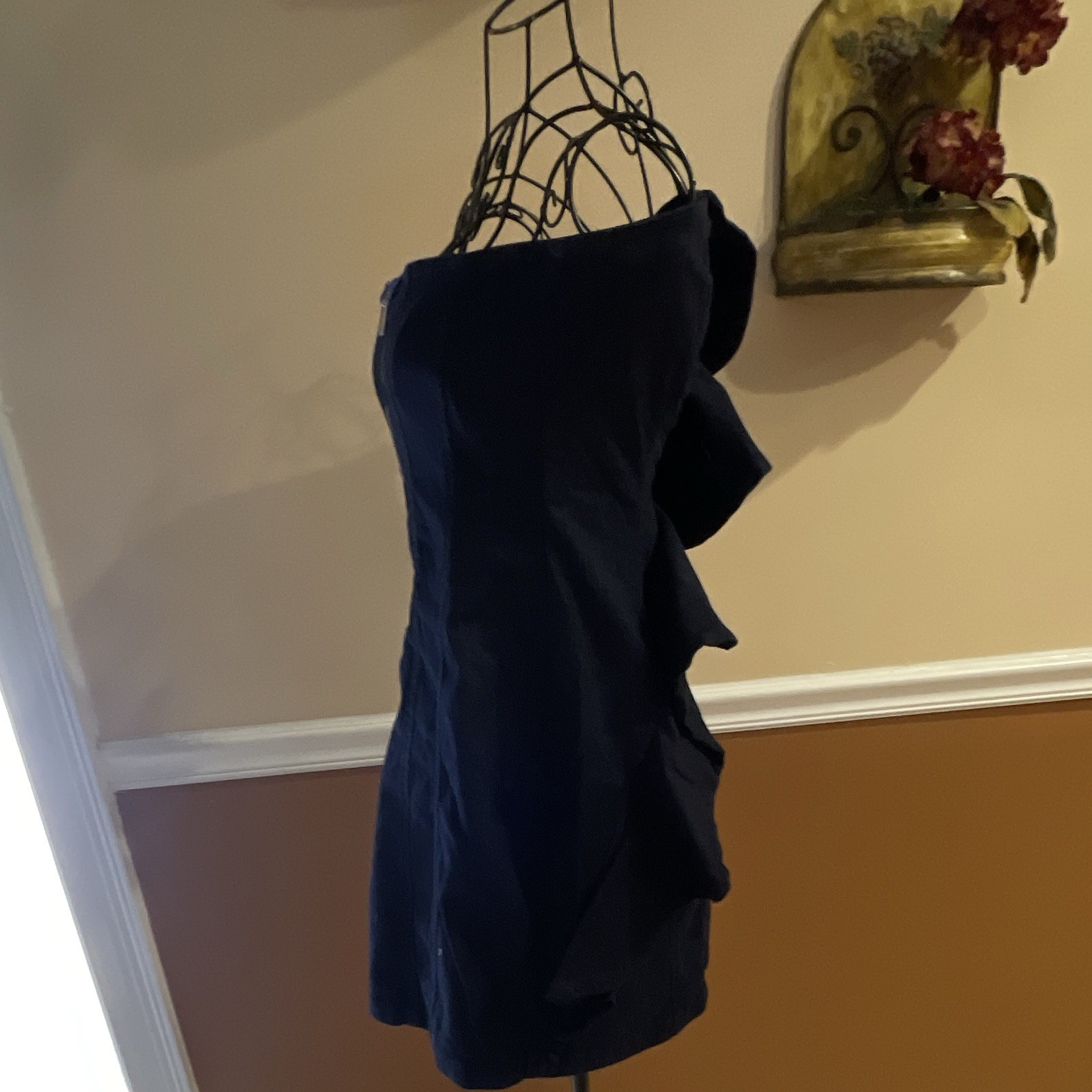 GUESS Blue Denim Full Stretch strapless Bodycon Mini Dress Party/Cocktail S