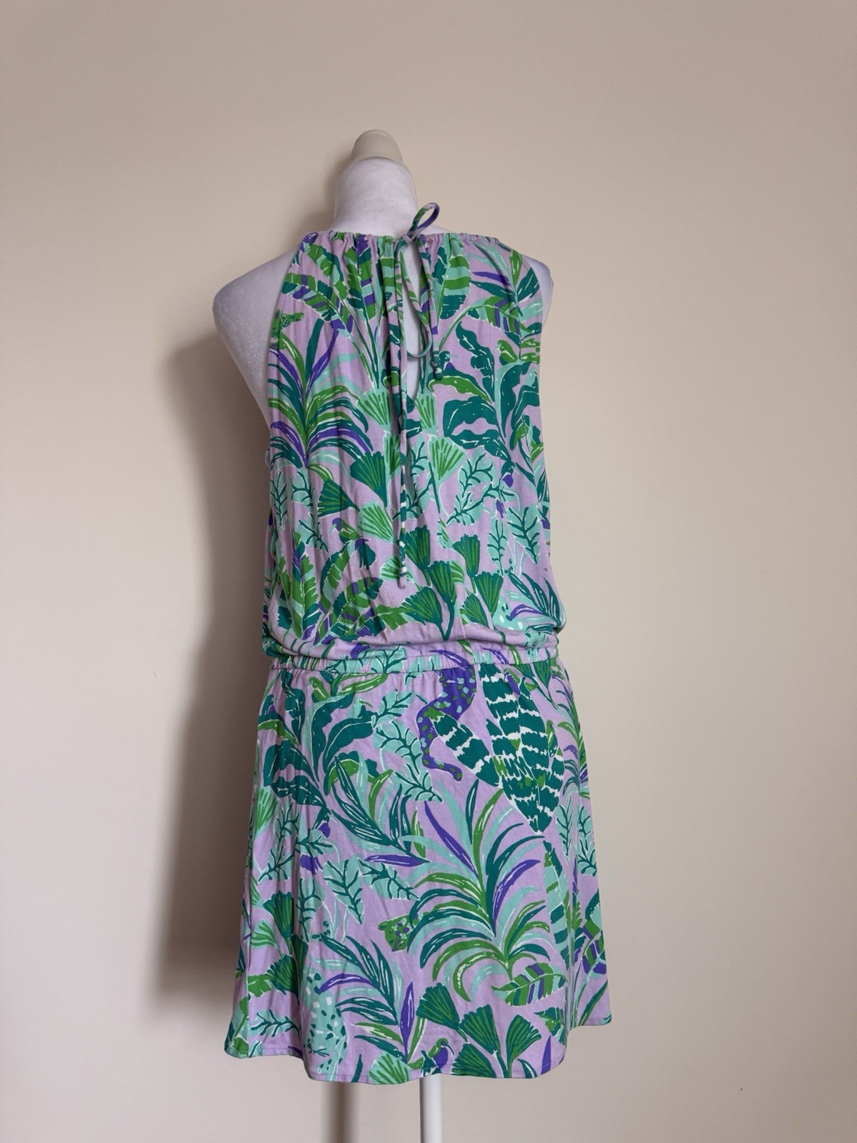 Lilly Pulitzer Women’s XS Green Purple White Floral Halter Shift Dress Lined