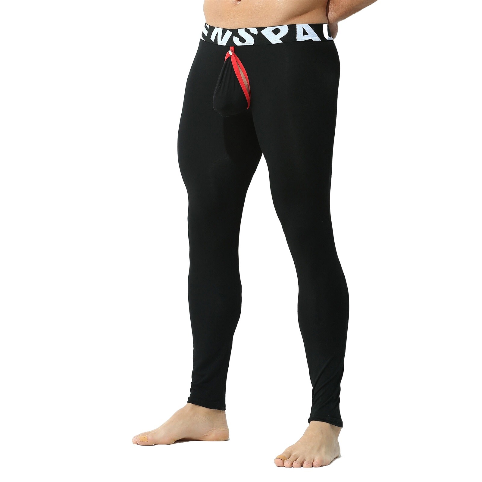 Men Sexy Thermal Long Johns Legging Pants U Convex Seperate Pouch Soft Underwear