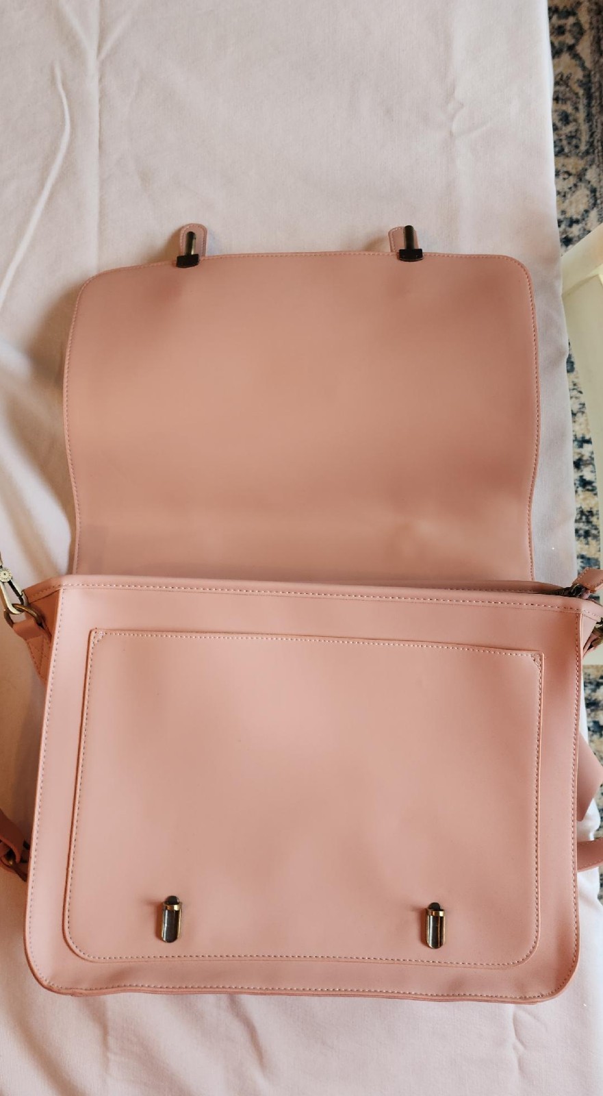 Ecosusi Summer Garden Romance Bow Briefcase Pink Convertible Messenger Bag NWOT