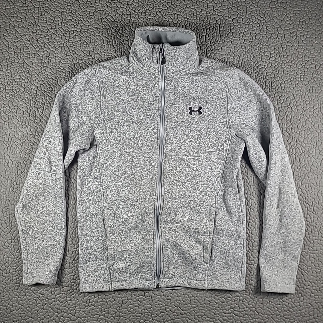 Under Armour Sweatshirt M3ens S Gray Full Zip Jacket Semi-Fitted All Season