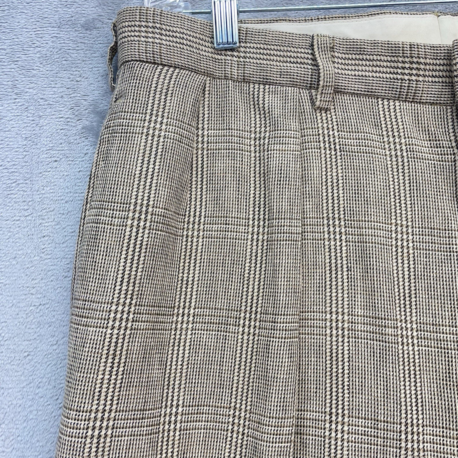 Vintage Polo Ralph Lauren Pants Men 34×32 Dress glen plaid pleated money USA