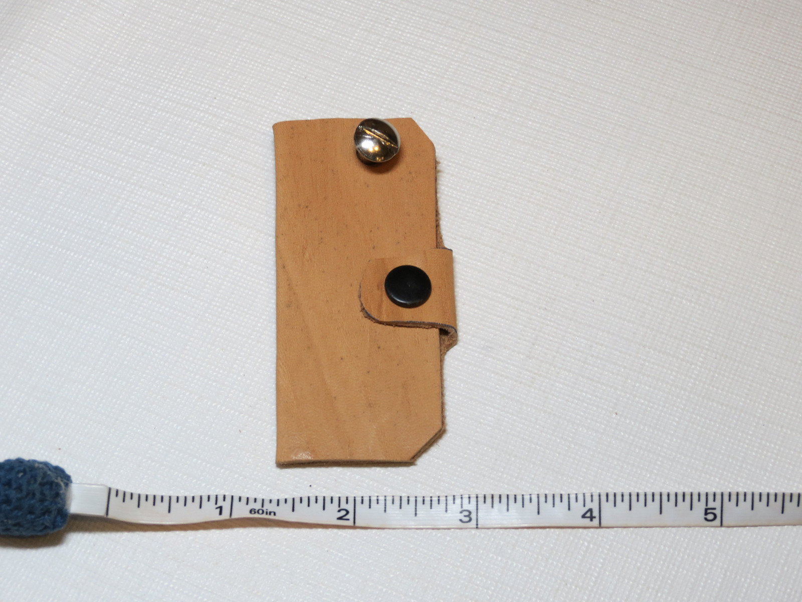 Handmade leather key holder light tan with Praying 3.25″ X 1.5″ color varies