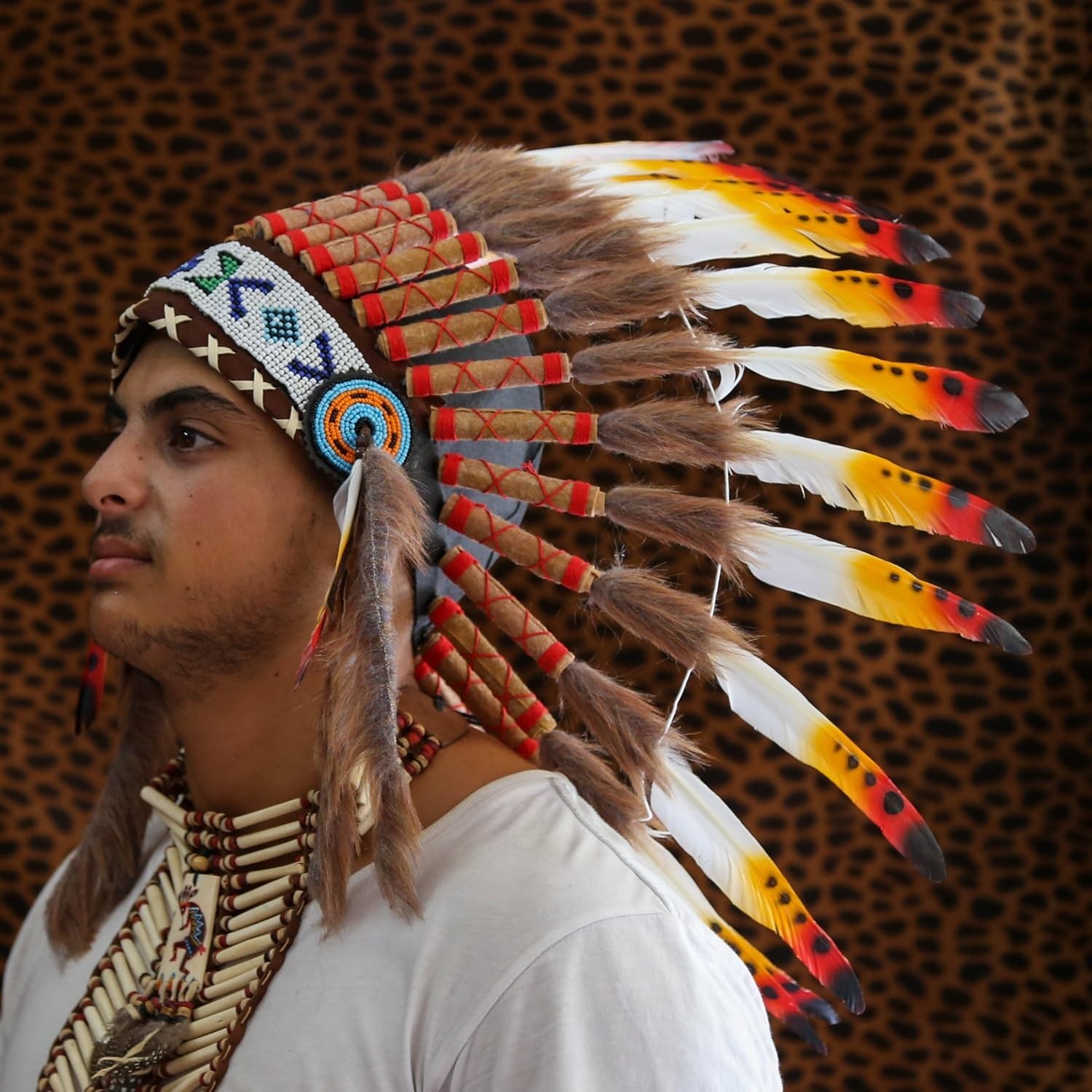 Adjustable Feather Headdress| Handcrafted Festival Accessory | Choose Your Color
