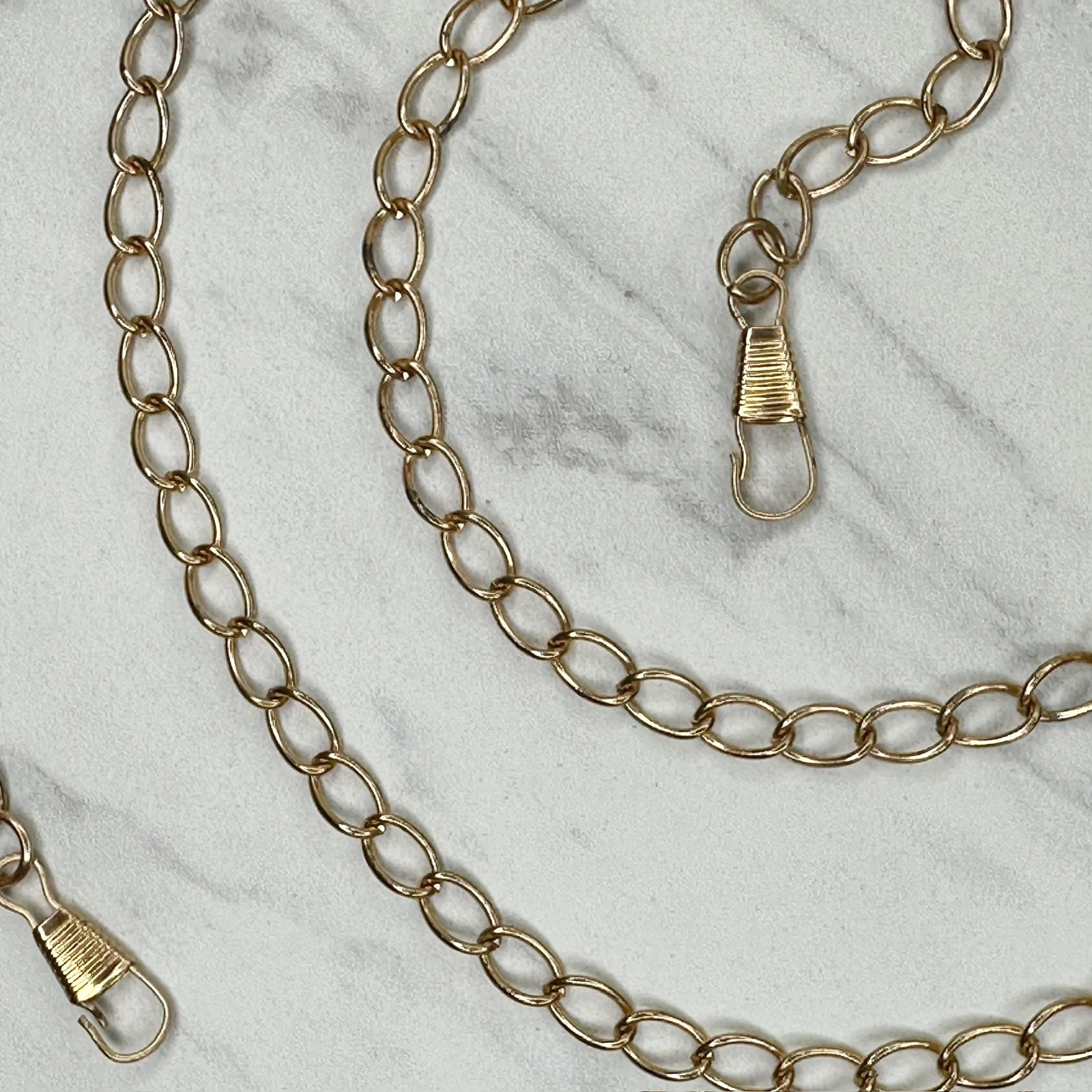 Gold Tone Oval Link Chain Bag Strap Replacement Crossbody Shoulder Handbag 46″
