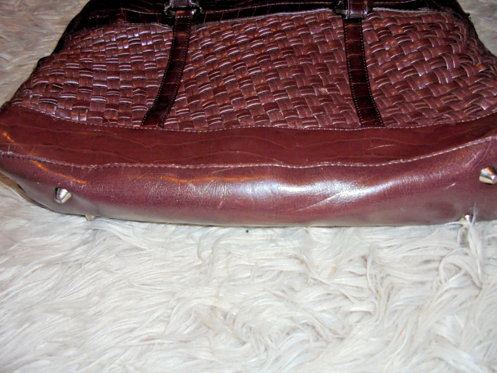 Coldwater Creek Designer Computer Bag Waffle Weave 17″ × 13″ Brown