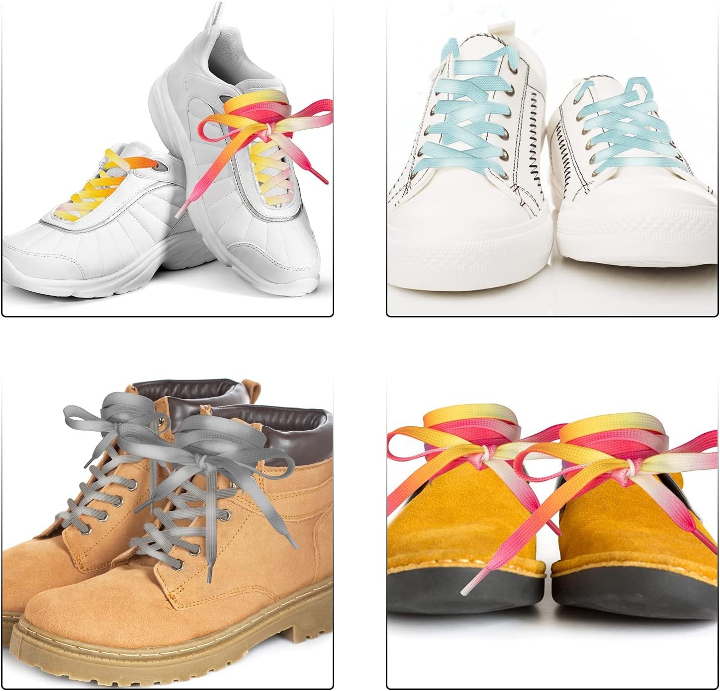 Colorful Flat Shoestrings Set 11 Pairs 47″ Random Color