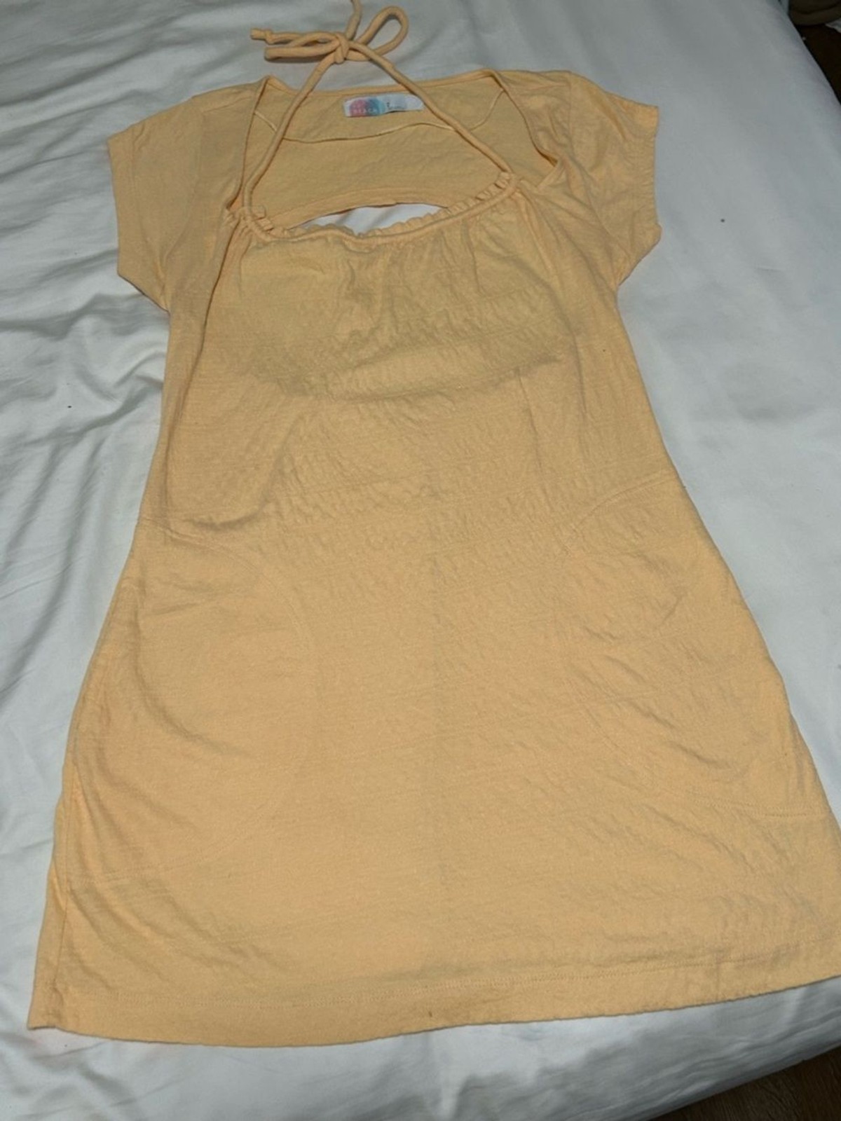 Free people Peach Halter Neck Mini Dress size S NWT