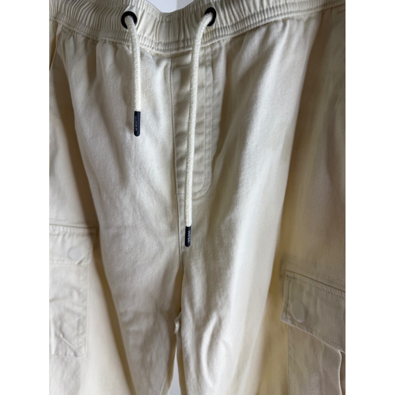 WeSC Cream Cargo Jogger Pants Women’s Large Relaxed Utility Streetwear