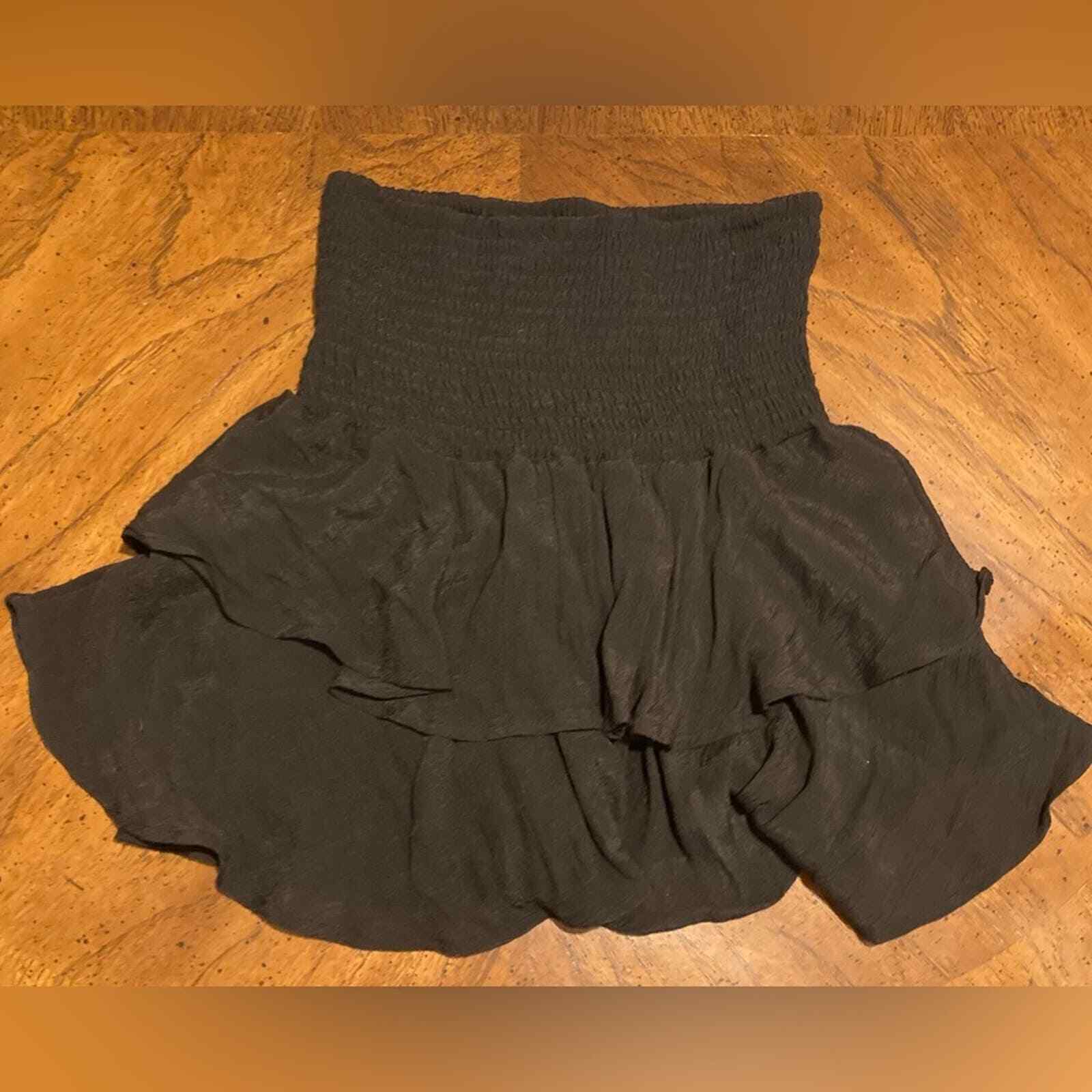 Black Ruffle Top/Mini Skirt size XS