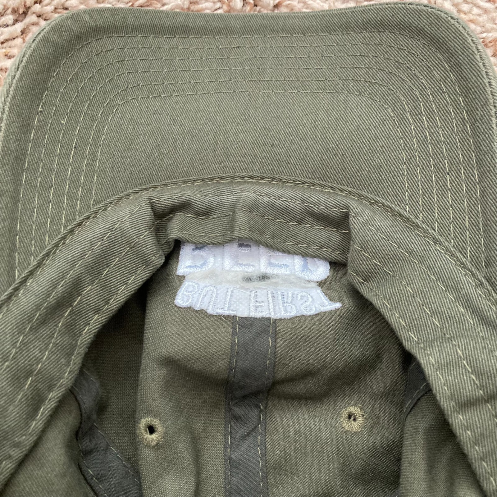Top Level Dad Hat Unisex OS Olive Adjustable Baseball Hat 6-Panel Soft Top Beer