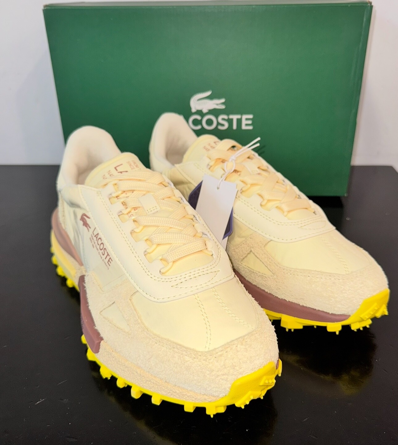 Lacoste ELITE ACTIVE 2025 Women’s Sneakers Light Yellow/Yellow. US Sizes 5 to 10
