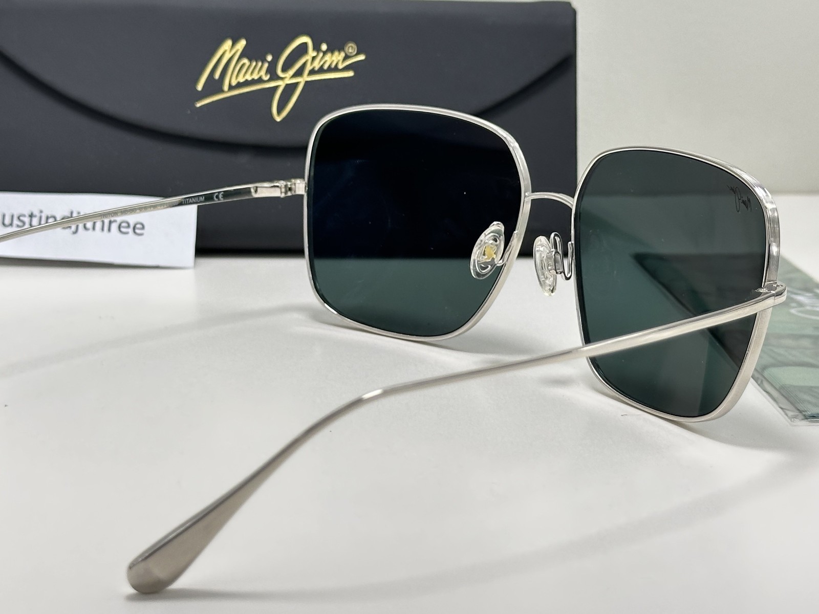 NEW Maui Jim TRITON chrome Titanium POLARIZED Grey Lens Sunglass 546-17