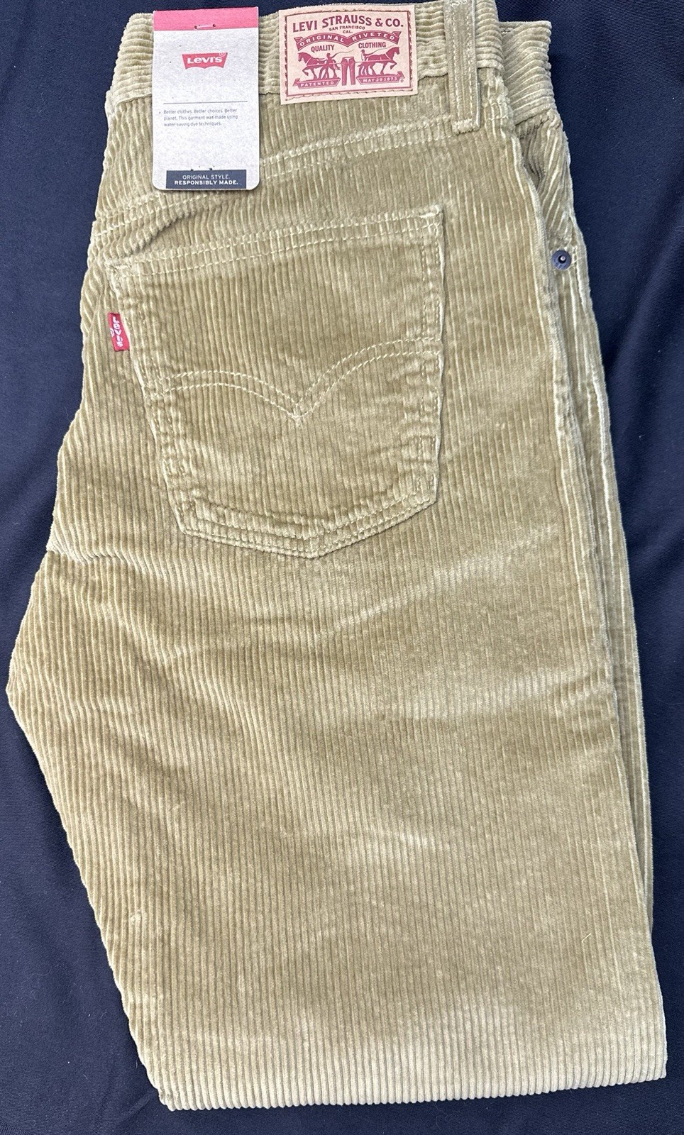 Levi’s 311 Shaping Skinny Corduroy Jeans Men 29×30 Tan Mid Rise NWT