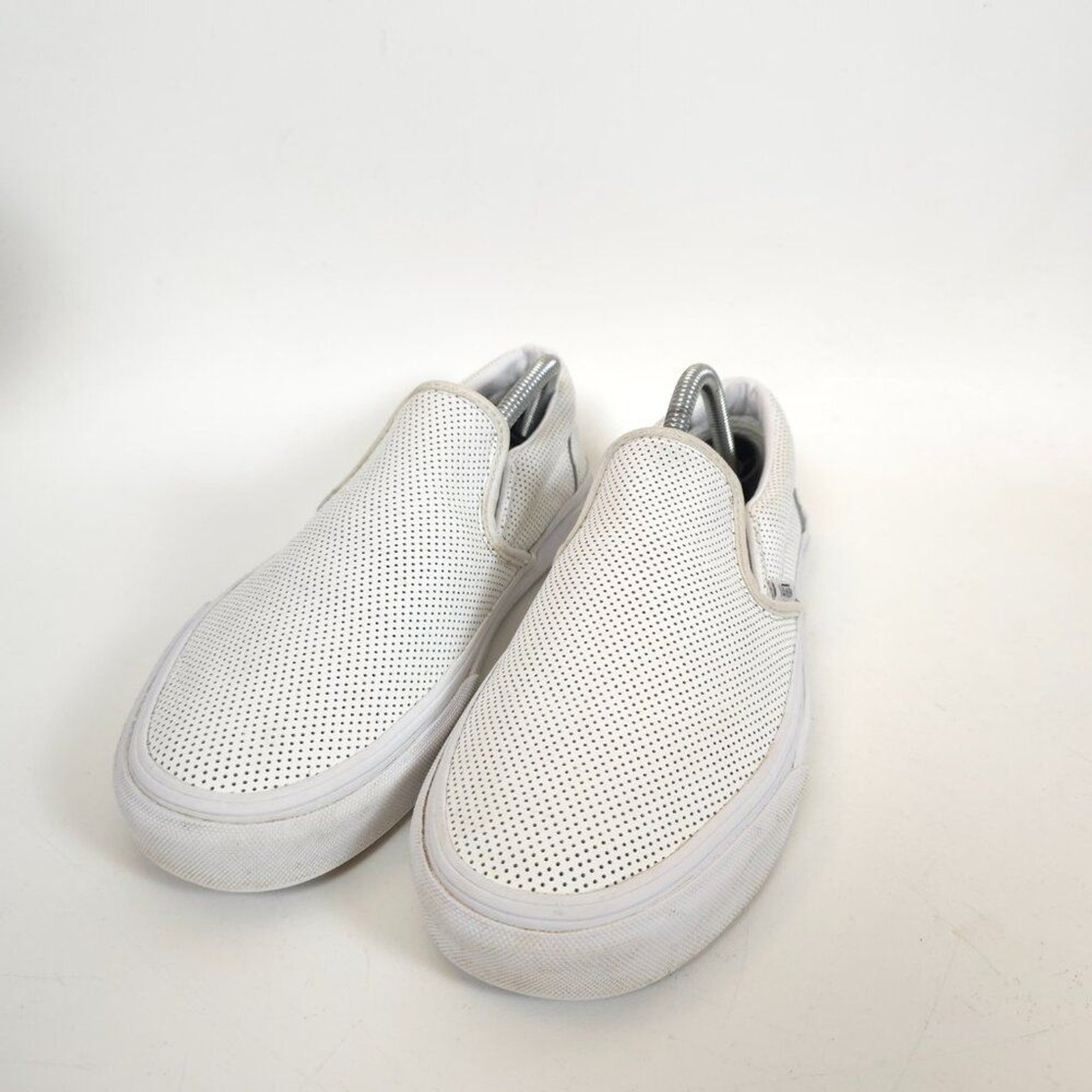Vans Classic Slip-On Perforated White Leather Sneakers Unisex