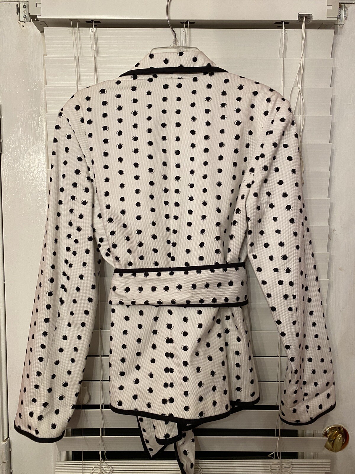 PECK&PECK WHITE BLACKPOLKA DOT BLAZERWOMENS SIZE 16 RN 58142