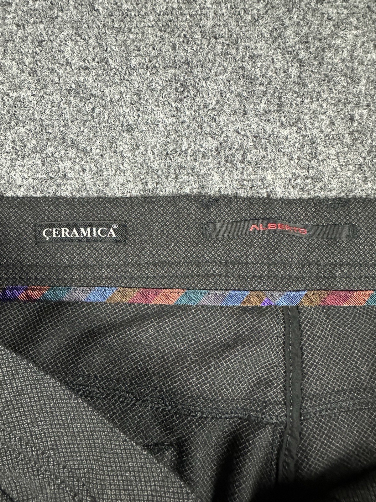 ALBERTO Ceramica Stone Peacock Modern Fit Dress Pants in Stone Size W 40 L 34
