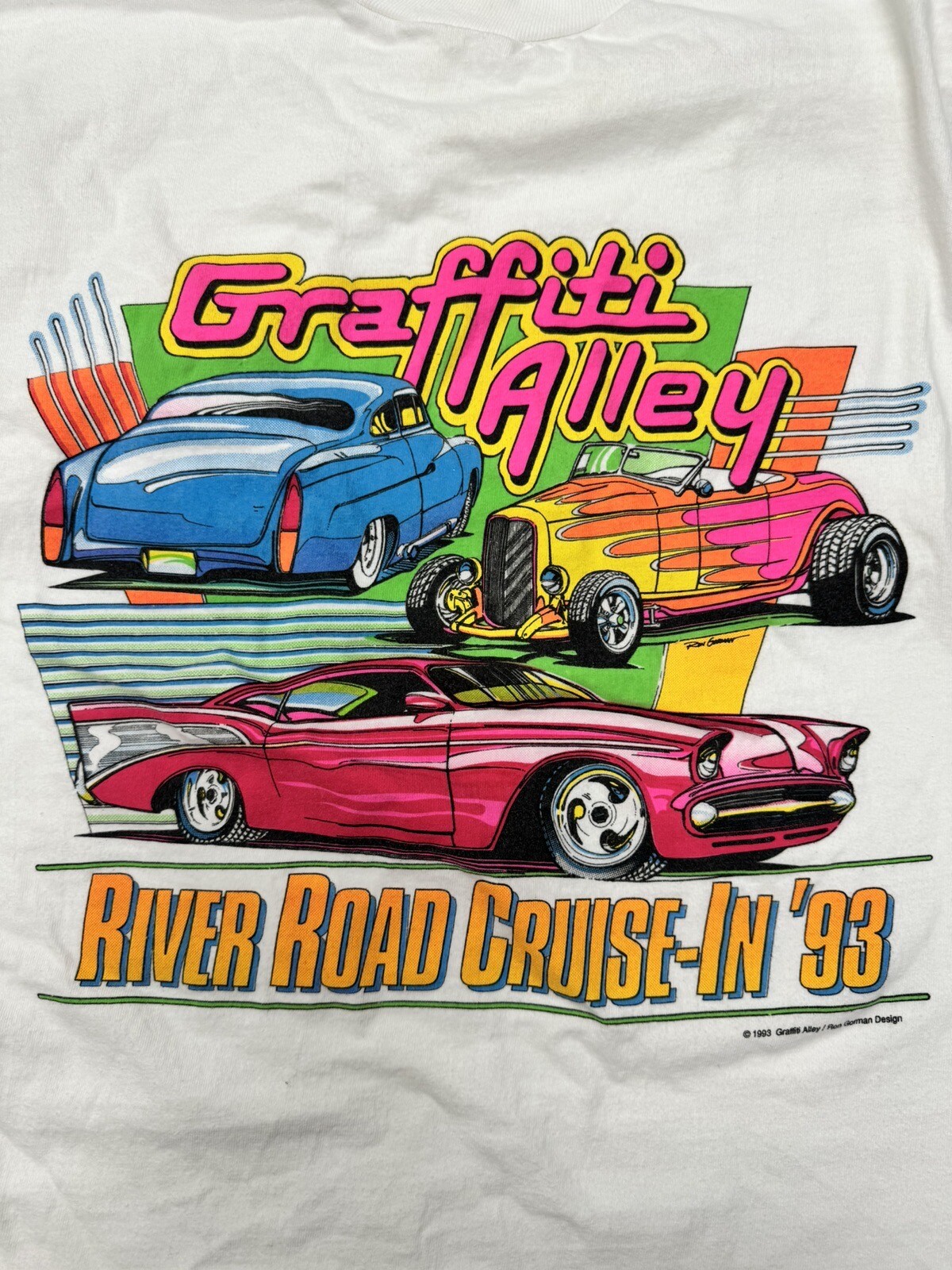 Vintage 90s Classic Cars Eugene OR Graffiti Alley Single Stitch Shirt XL USA