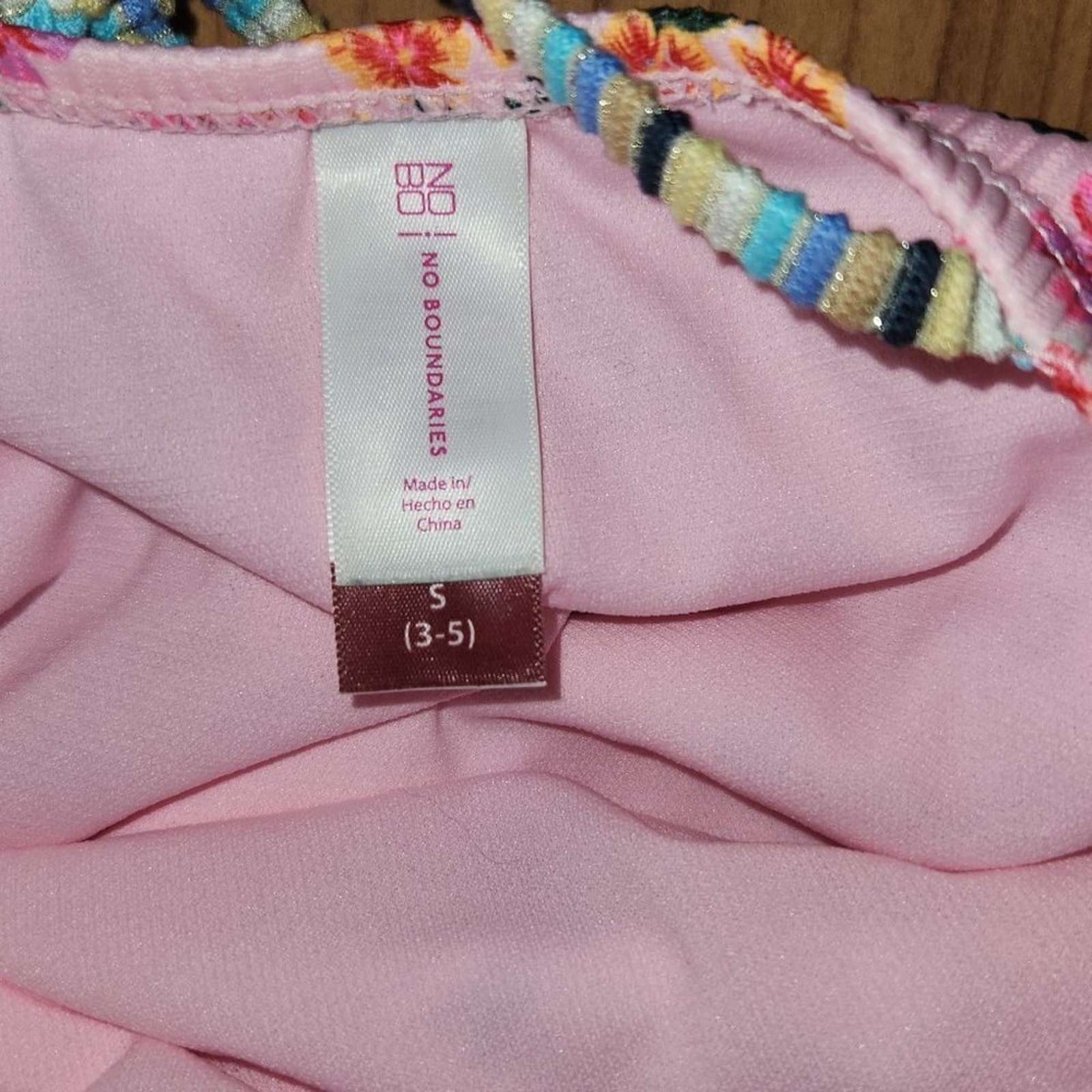 No Boundaries Floral 1 Piece Swimsuit Size 3-5 Small