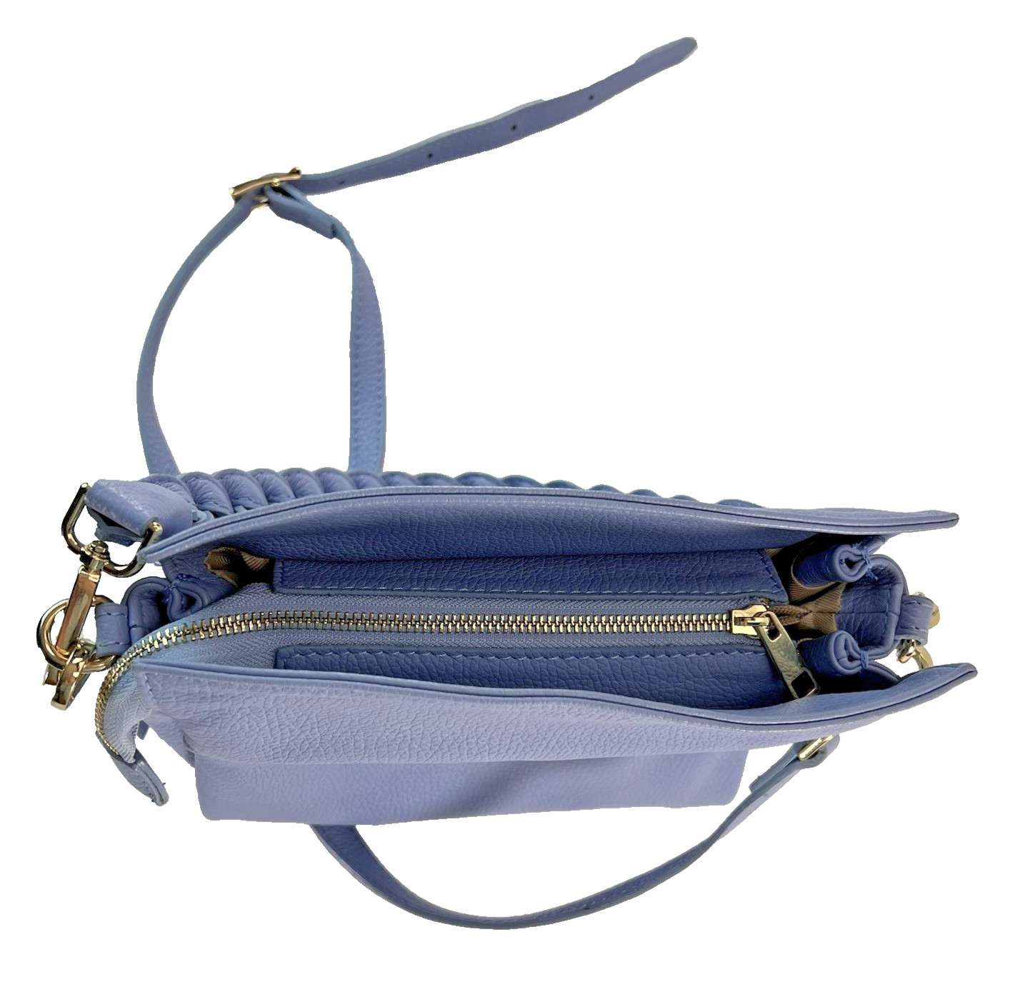 NEW! Italian Genuine Pebbled Leather Purse Combination Handbag/Crossover Design