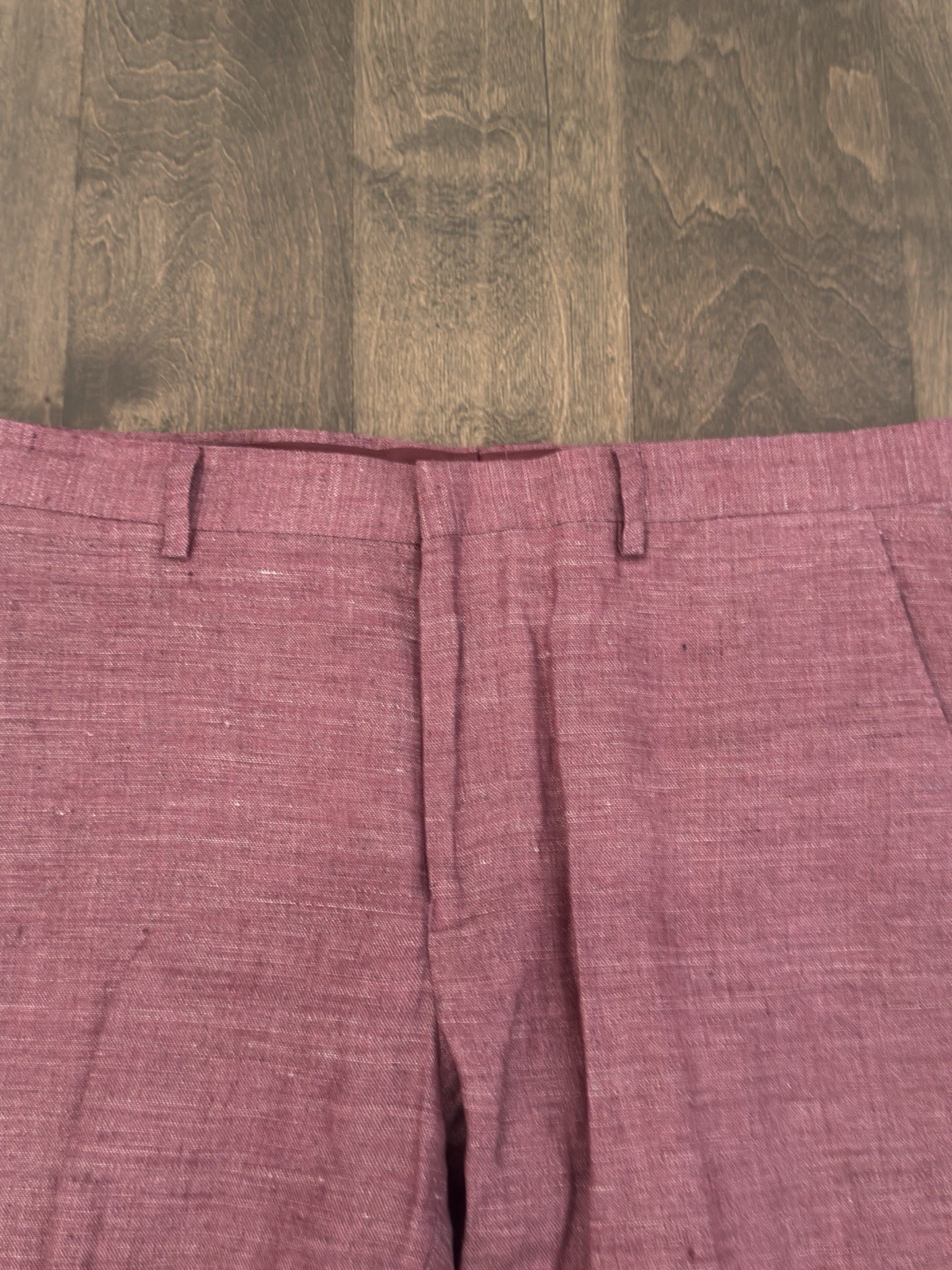 Murano Baird Mcnutt Linen Dress Pants 36X32 Salmon Red Evan Fit Cuffed Modern